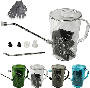 Small Watering Can 2L with Long Spout, Plastic，White | 68oz Capacity, Lightweight Design, Indoor & Outdoor Use, Portable, Long Reach Spout