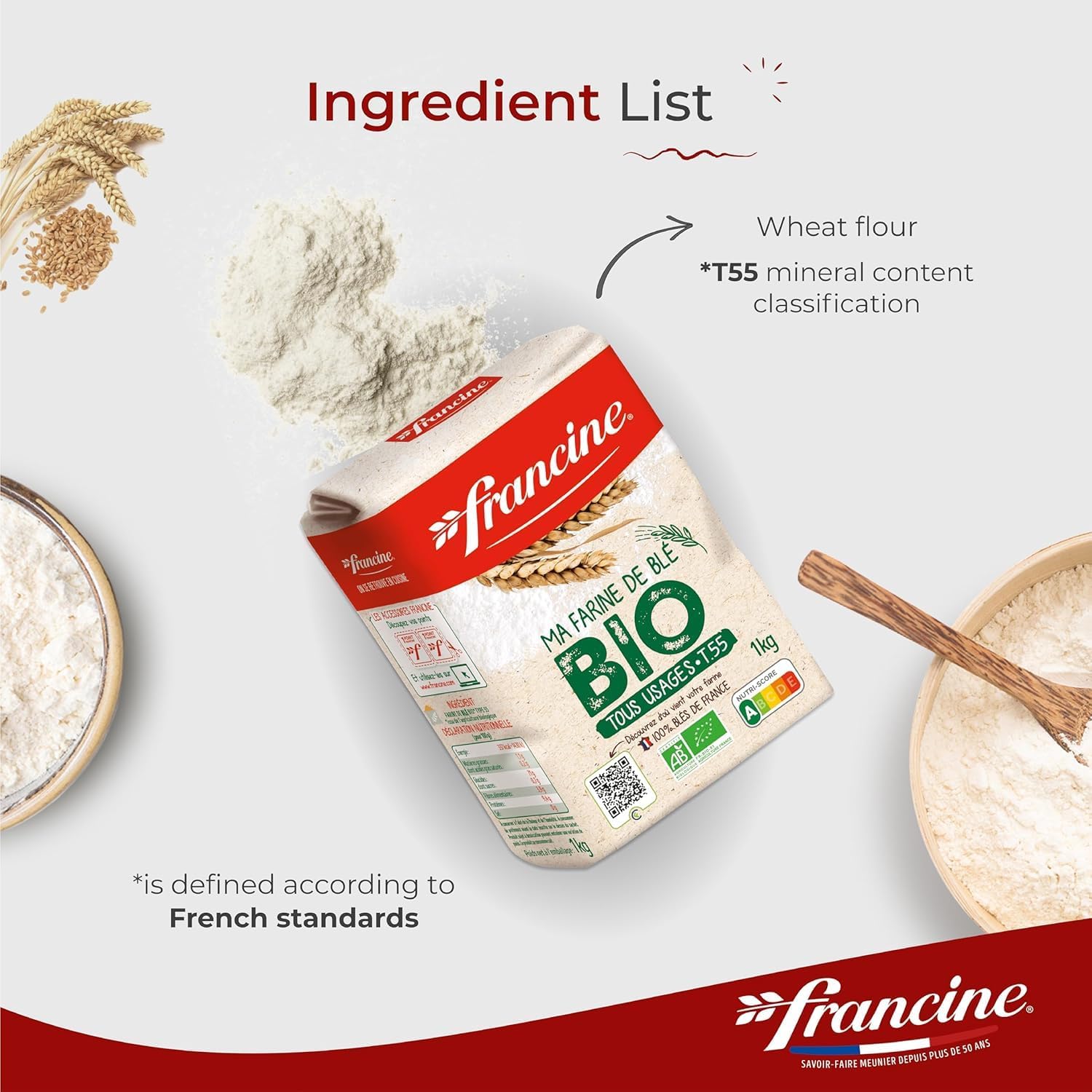 Amazon.com : Francine Farne de Ble Bio - French T55 Organic All