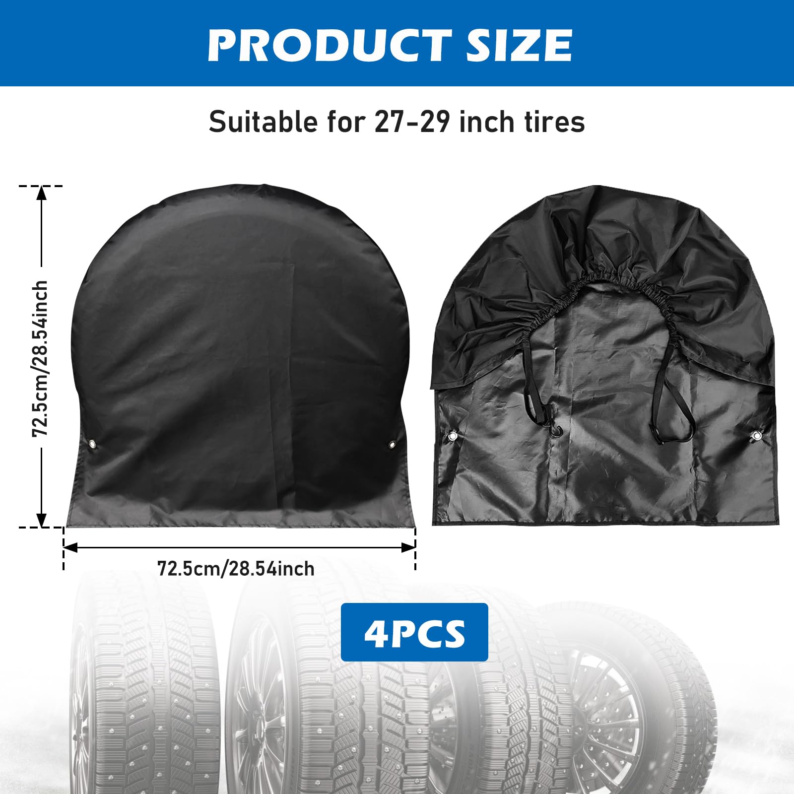 Set 4 Coperture Per Pneumatici Auto - Impermeabili, Protettive Per Sole, Pioggia E Neve - Foto 9