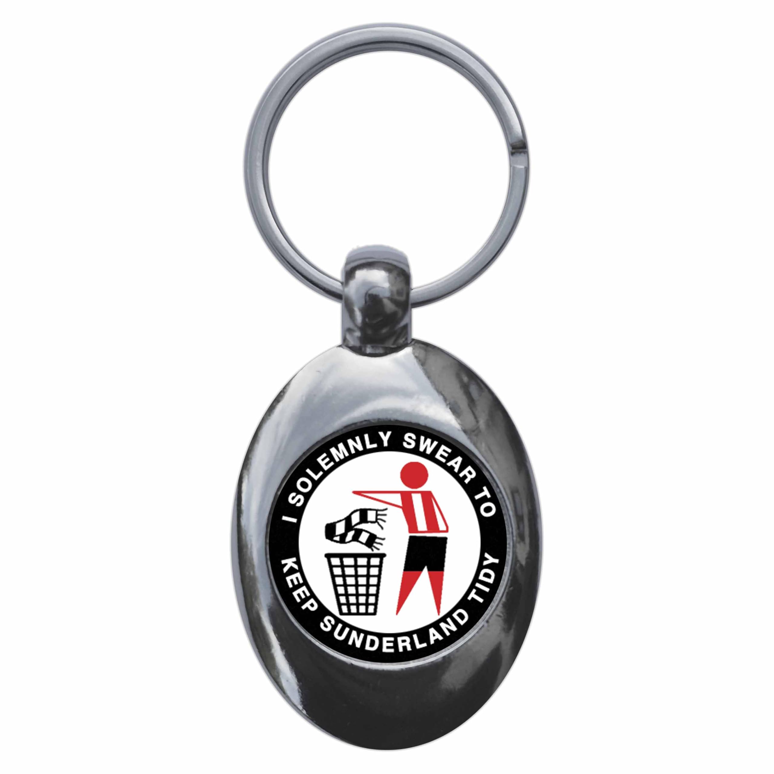Ozorath I Solemnly Swear To Keep Sunderland Tidy Keyring Keychain Key Ring Chain With Trolley Coin