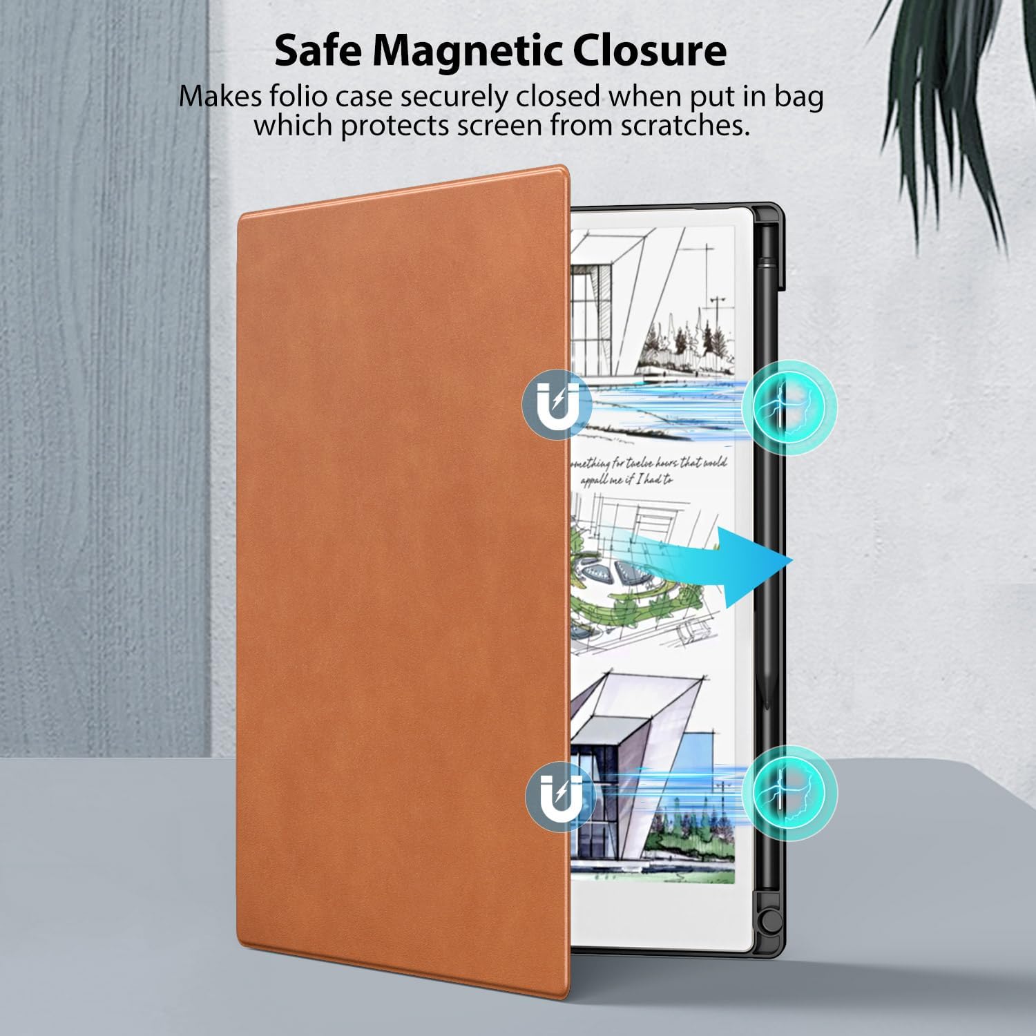 TiMOVO Case for Remarkable Paper Pro 11.8Inch 2024, Lightweight Hard Back Shell Protective Book Folio Cover with Pen Holder for Remarkable Paper Pro Color Tablet, Support Auto Wake/Sleep,Brown
