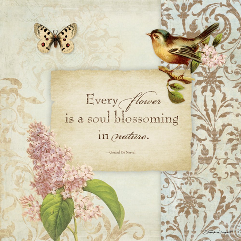 Set of 2 Life's Most Beautfiul Things 12x12 Bird Butterfly Flowers Inspirational Unframed Art Prints