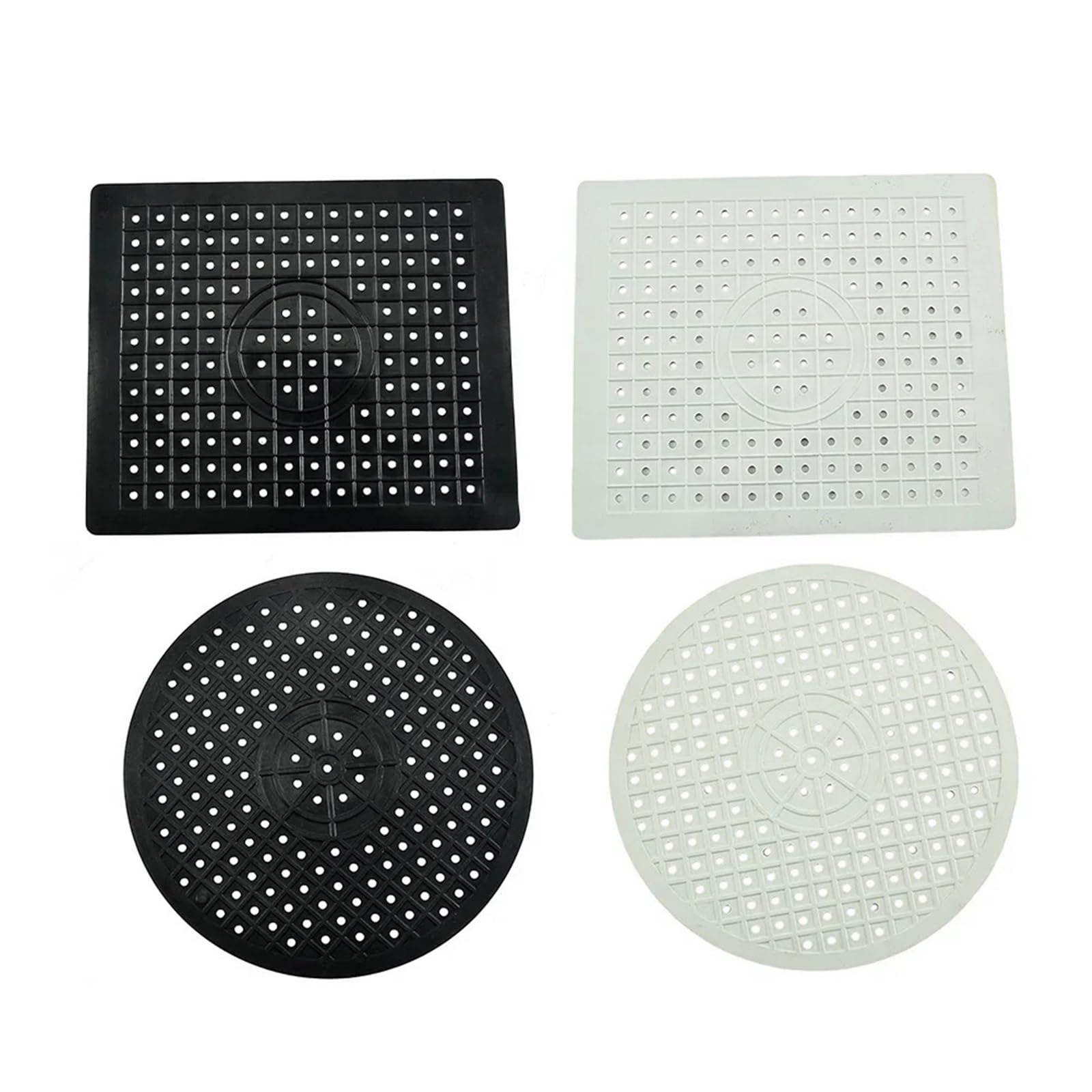 2 Alfombrillas aislantes de Goma for Cocina, Almohadilla for escurrir el Fregadero, Impermeables y Antideslizantes para Ollas y Sartenes Calientes(Black,Rectangle)