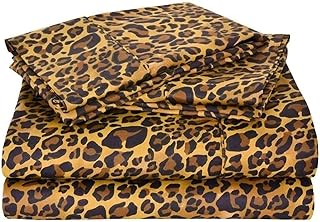 True Luxury King Size Sheet Set 600 Thread Count Egyptian Cotton- 100% Long Staple Cotton, 15â€ Deep-Pockets, Super Soft Breathable Cooling Comfy Strong and Durable 4-Pieces Set - Leopard Print