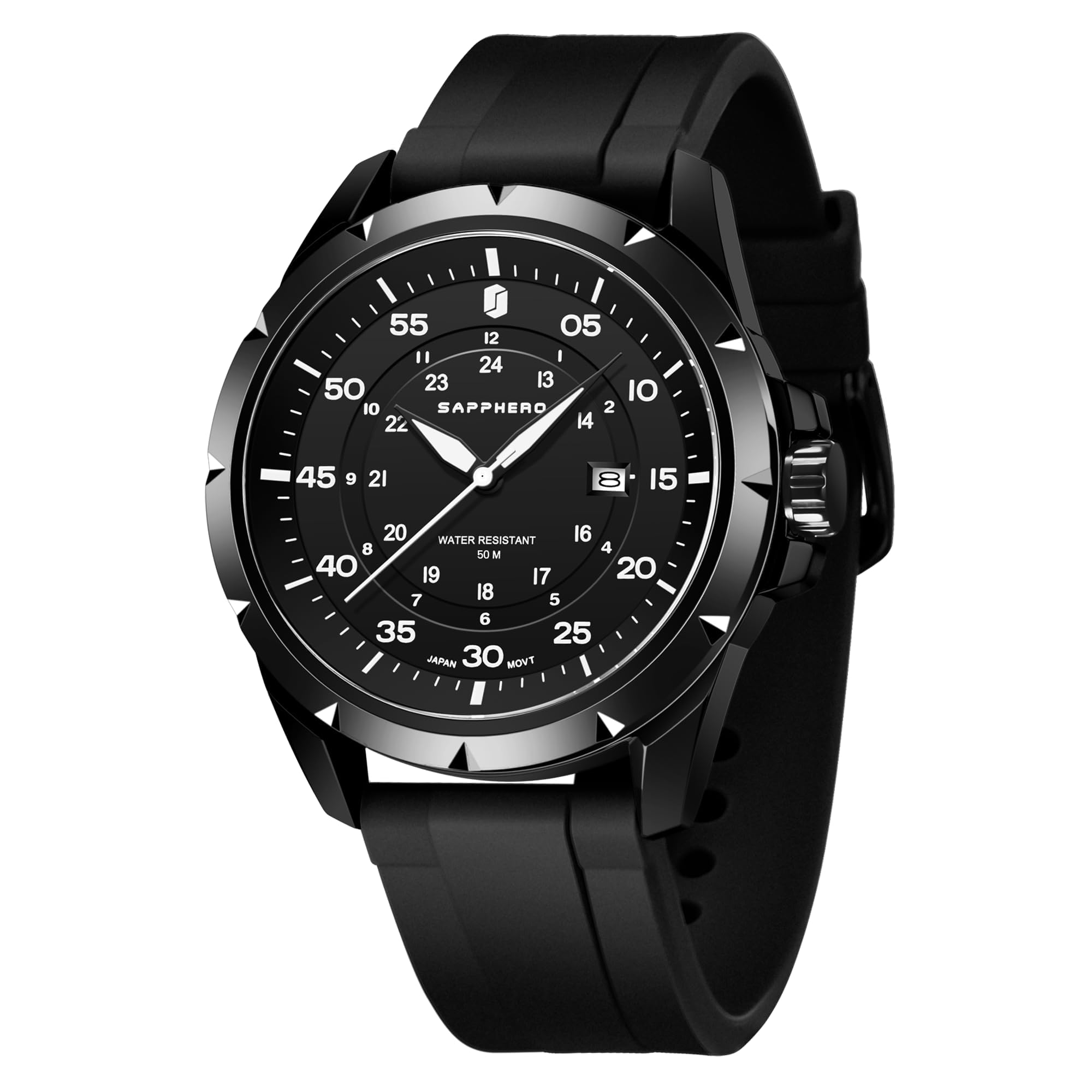 SAPPHERO Montres pour Hommes Montre de Luxe 50M étanche Montre-Bracelet pour Hommes Rendez-Vous d’Affaires Sport Temps Mode Acier Inoxydable Ruban/Bleu/Noir/Vert/Or Rose