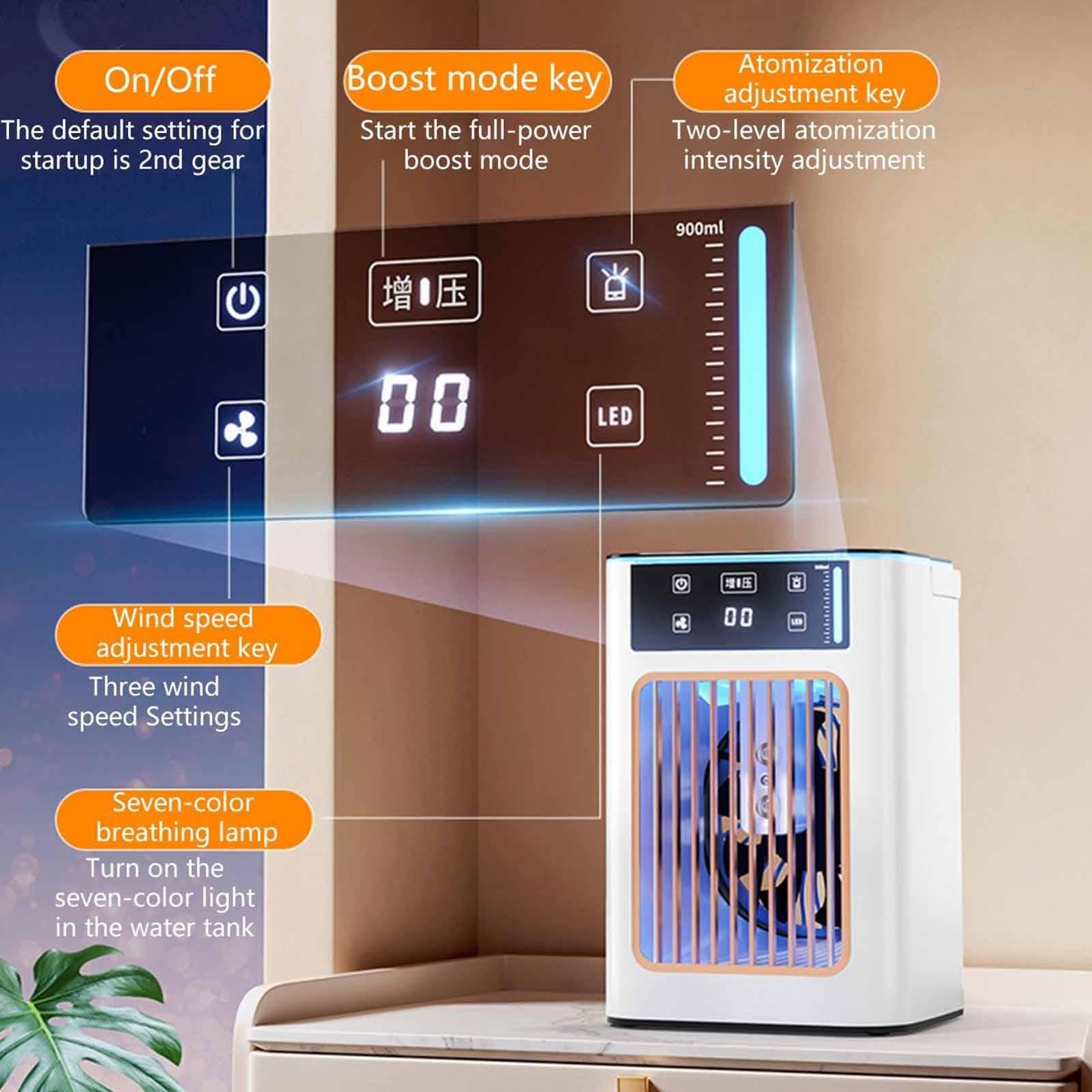 Ventilador Personal Portátil 3-Velocidades | Ventiladores Enfriadores Que Soplan Aire Frío Para Verano Interior Hogar Oficina Dormitorio Escritorio Residencia Viaje