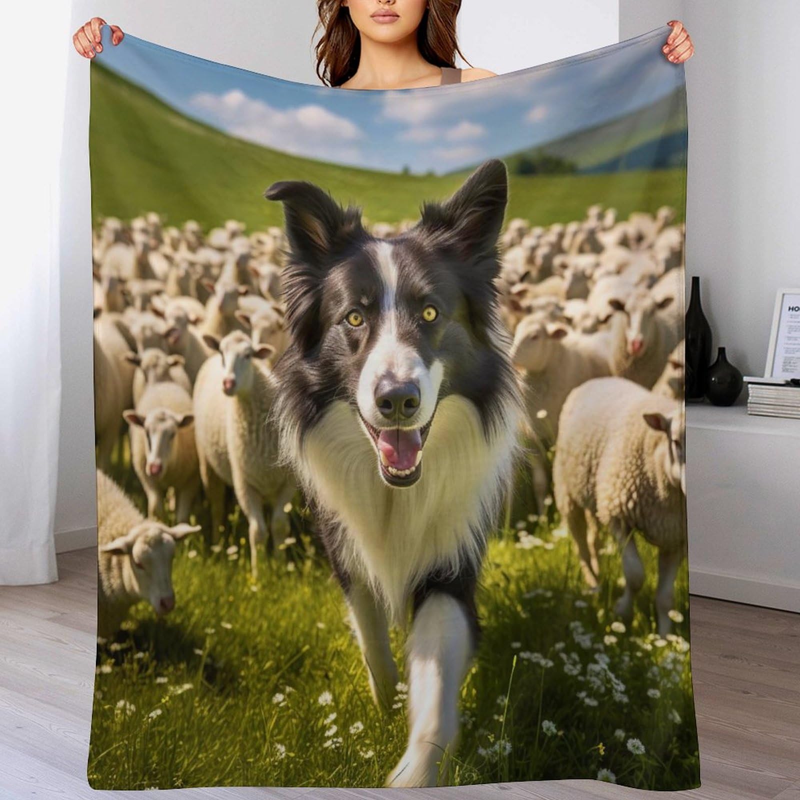 Manta suave para perros grandes ligera y manta reversible cuatro estaciones