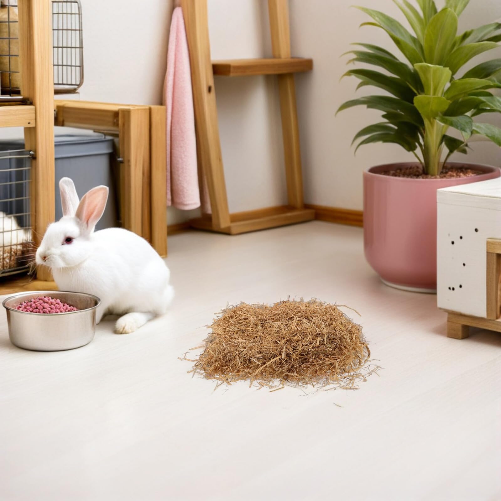 Hase legt Nest wiederverwendbare Hasen-Legeunterlagen Nistkästen-Pads Hasennest-Nistmaterial Hasen-Nistunterlage Nistpolster aus Stroh Material für Nistunterlagen für Hasen Beige