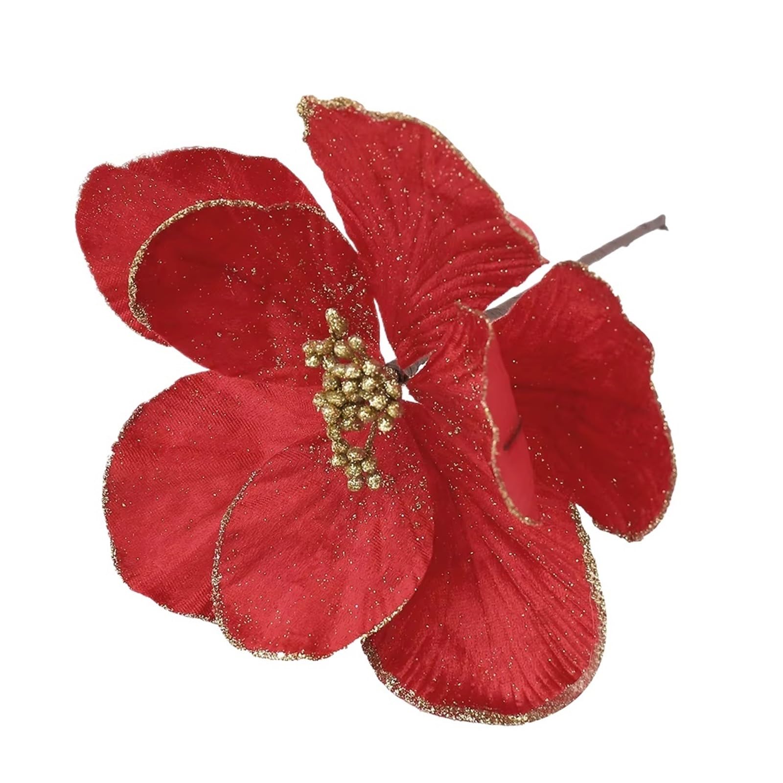 Casetlong 1Pc Artificial Flowers 24/28CM Fake Flower Tree Decoration For Home Decor Ornament DIY Garland Accessories(D Red)