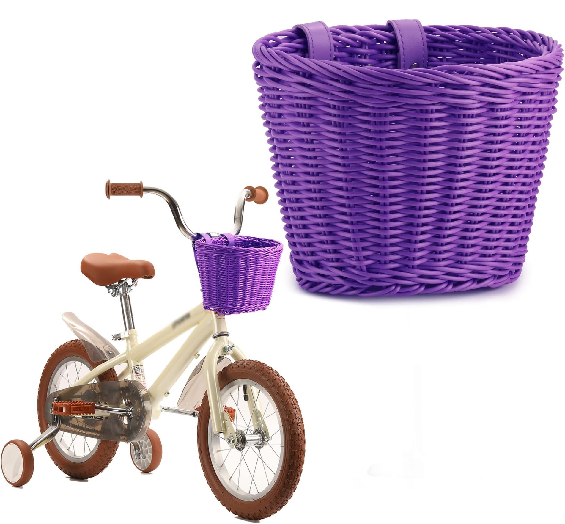 Kids Bike Basket for Boys Girls, Front Toddler Tiny Tricycle Baskets Strider Bike Accessories Small Scooter Arts and Crafts Bike Decoration accessorieskit for Girls