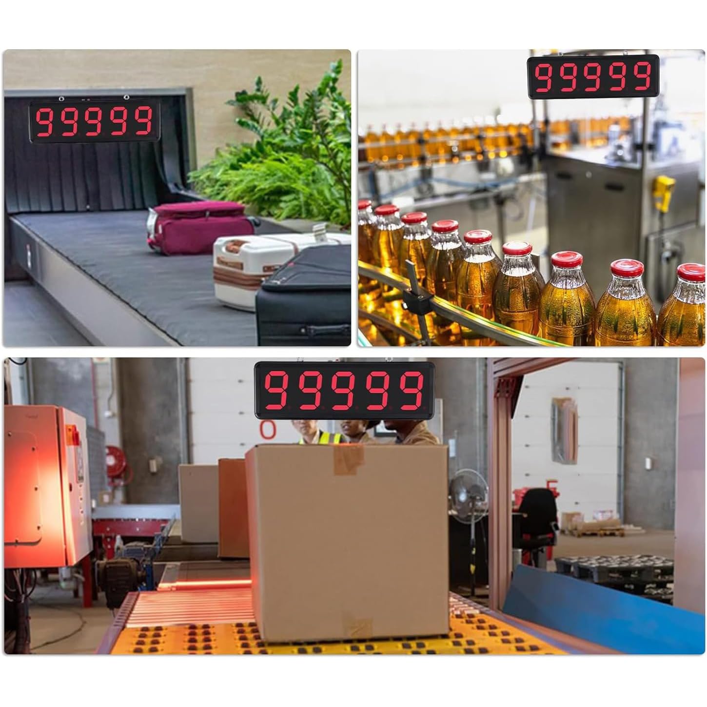 Compteur LED, compteur numérique à 5 chiffres avec écran de 7,6 cm, distance d'induction de 0 à 5 m, télécommande, pour ligne de production, bandes transporteuses