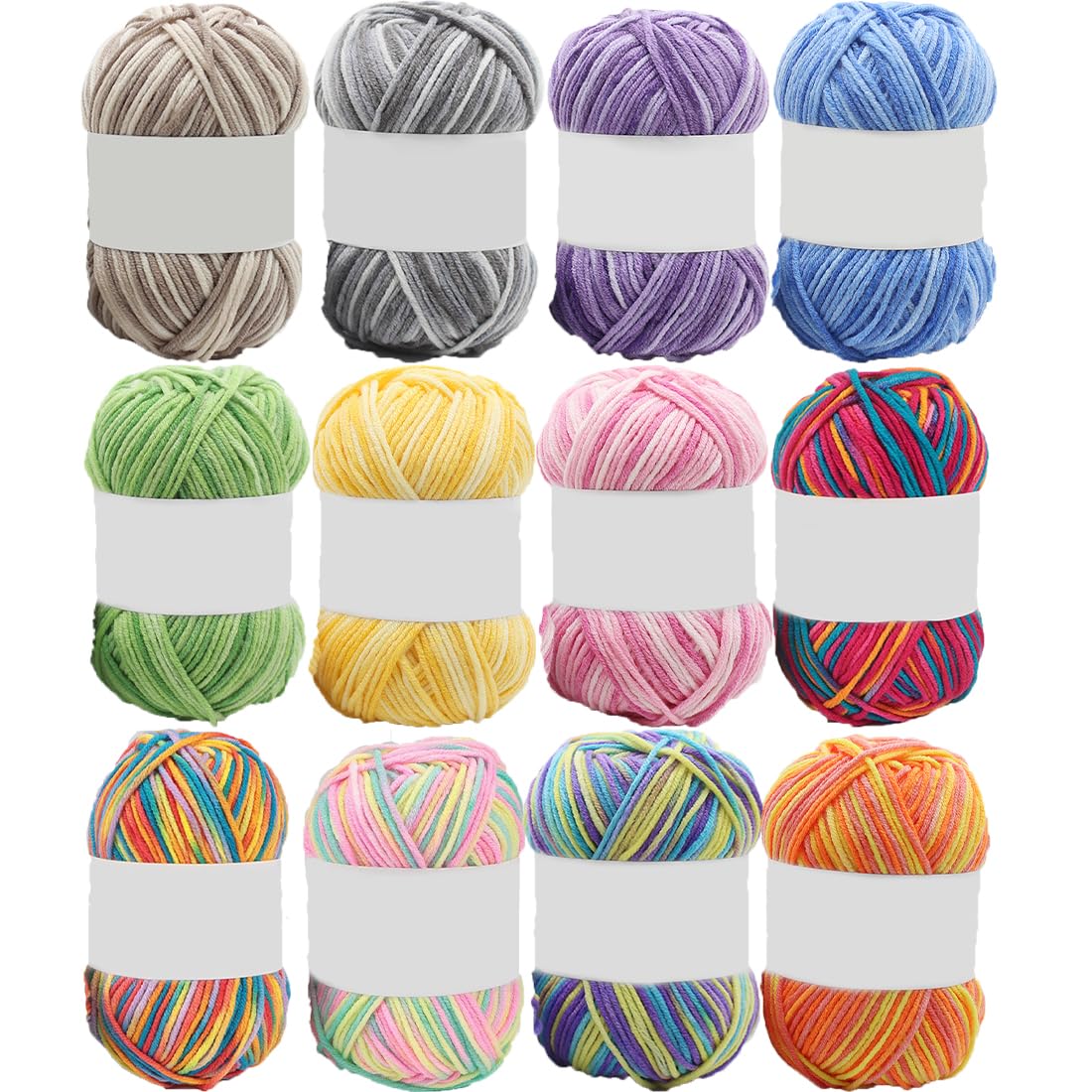 Lot De 12 Pelotes De Laine Atmosphera Bleu - Polyester, Aiguille N°5, Parfait Pour Tricot