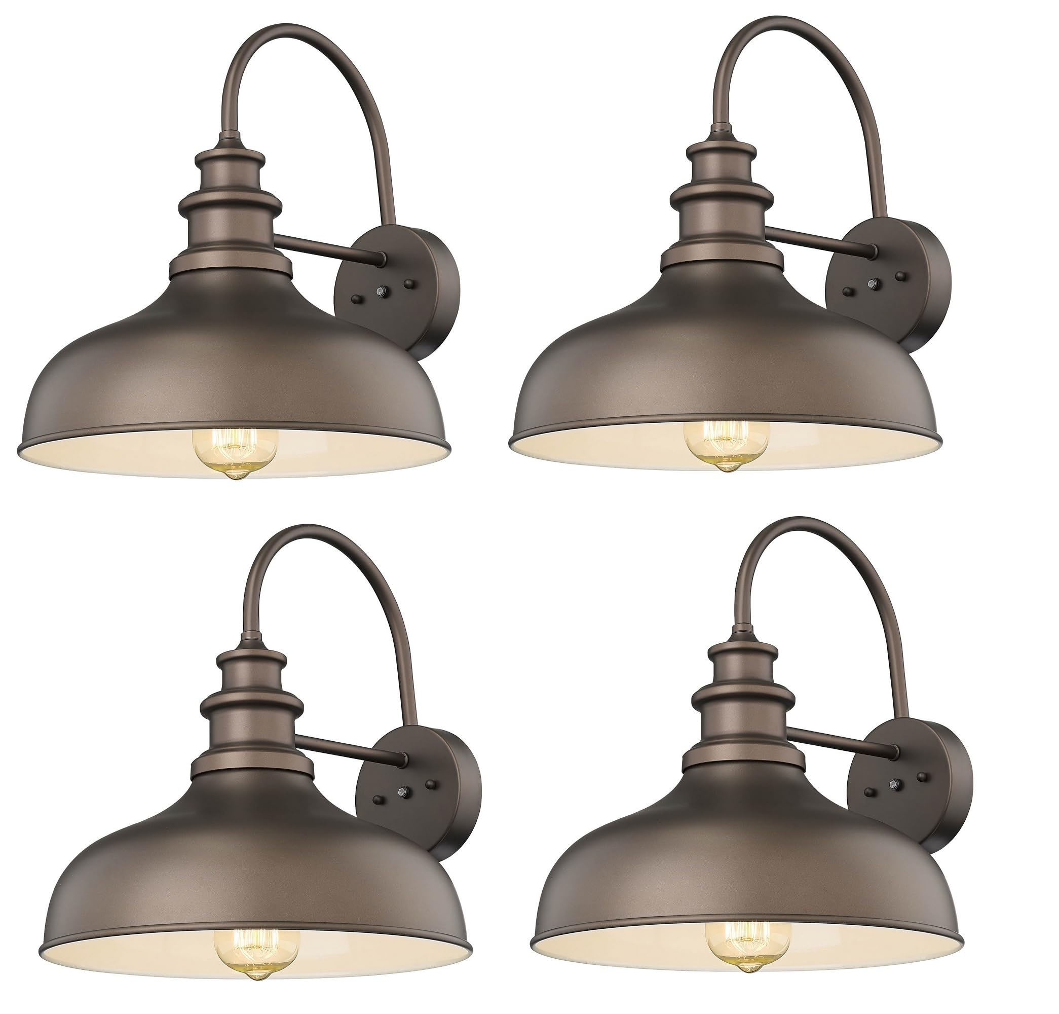 Bestshared Dusk to Dawn Farmhouse Gooseneck Barn Lights 11.5" Dome