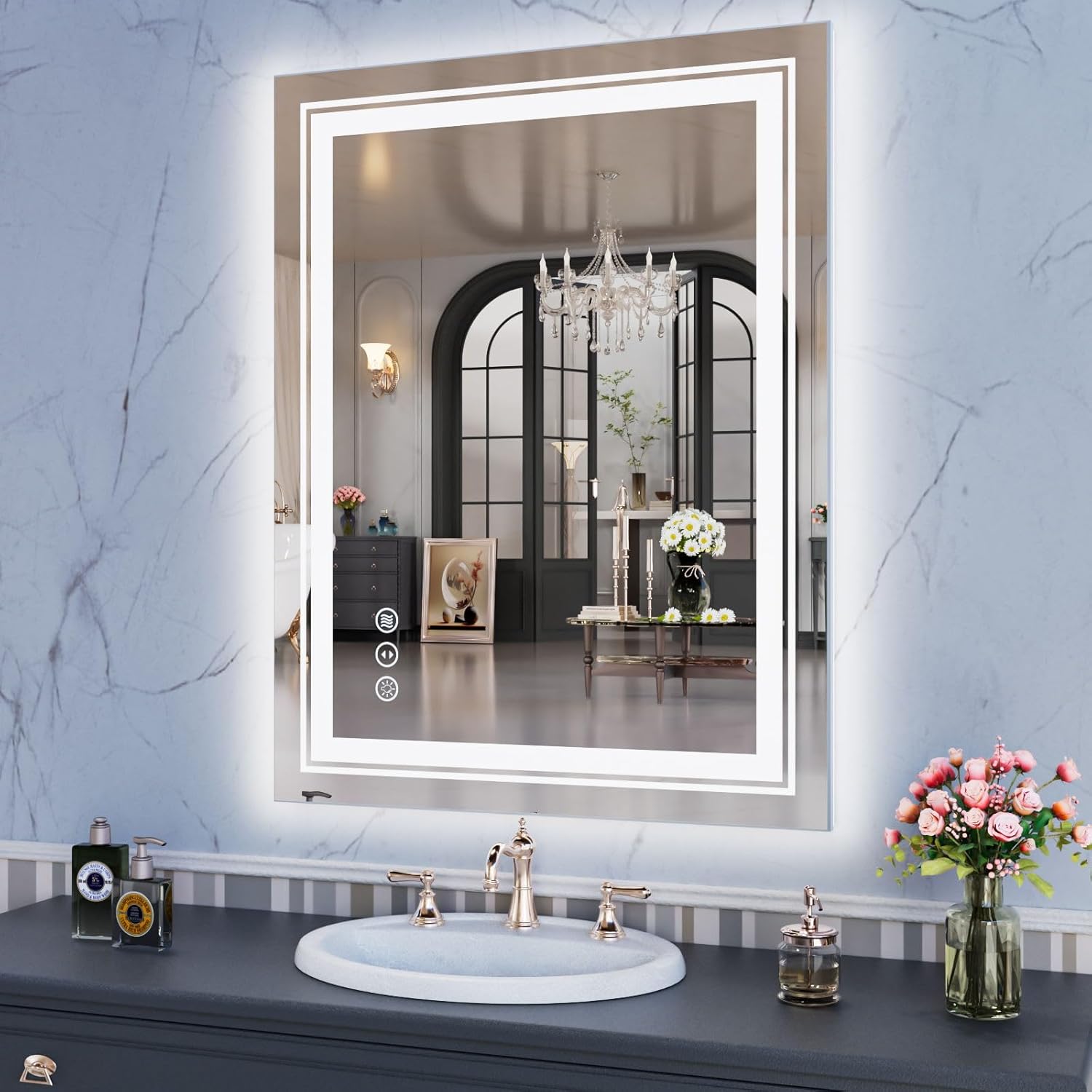 WTTY LED Bathroom Mirror and Shower Door