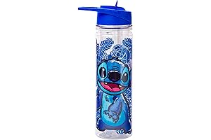 Silver Buffalo Lilo and Stitch Floral Sketch Water Bottle for Girls