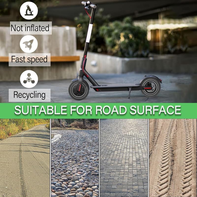 Pneus Pleins Pour Scooter Électrique - 10x2 Pouces - Compatible Xiaomi, Ninebot, Gotrax - Noir