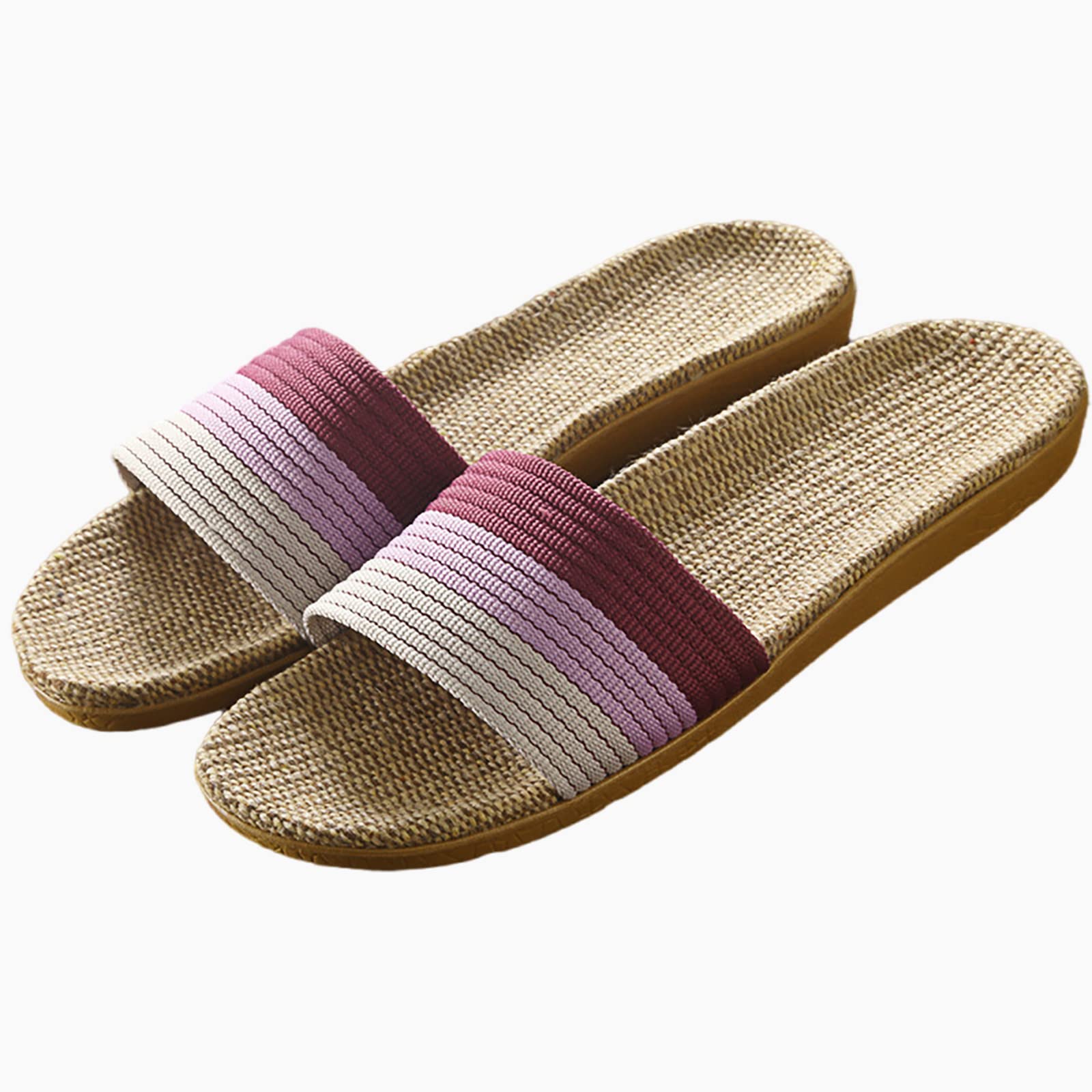 Agolu Zapatillas de Bambú de Lino para Hombre y Mujer, Zapatillas de Playa de Verano para Piscina Sandalias de Ocio Unisex Zapatillas Antideslizantes Liger(Size:39-40 EU=8.5-9 US=6.5-7 UK,Color:Style 3)