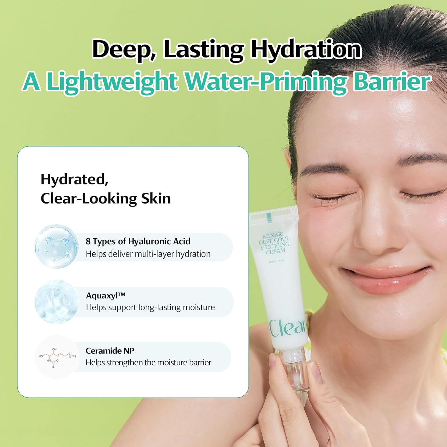 Minari Cool Soothing Cream for face – K-Beauty Hydrating & Moisturizer with Korean Water Parsley, 30ml/1.01oz