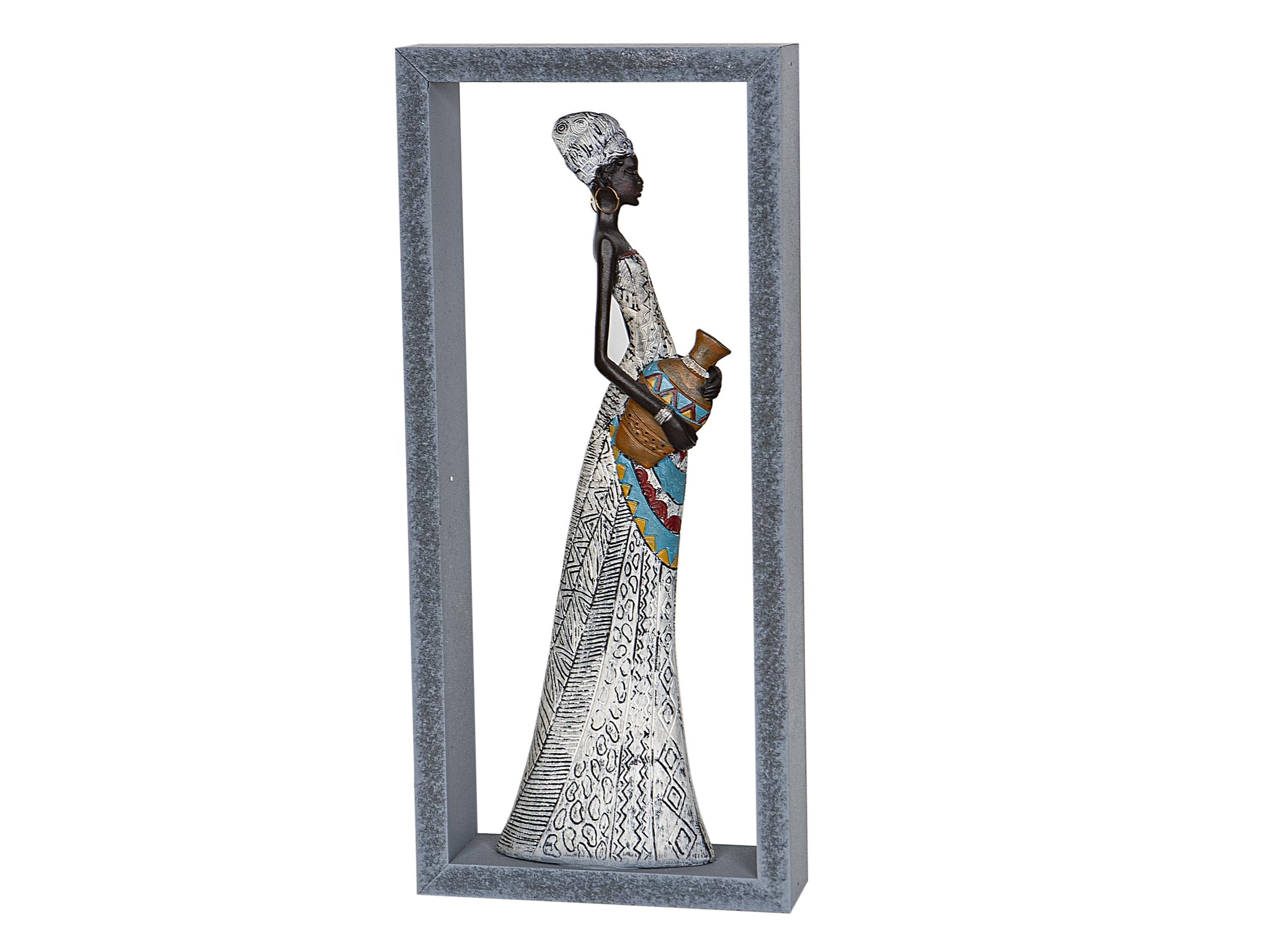 Figurine femme en résine avec cadre DM pour sublimer un mur vide