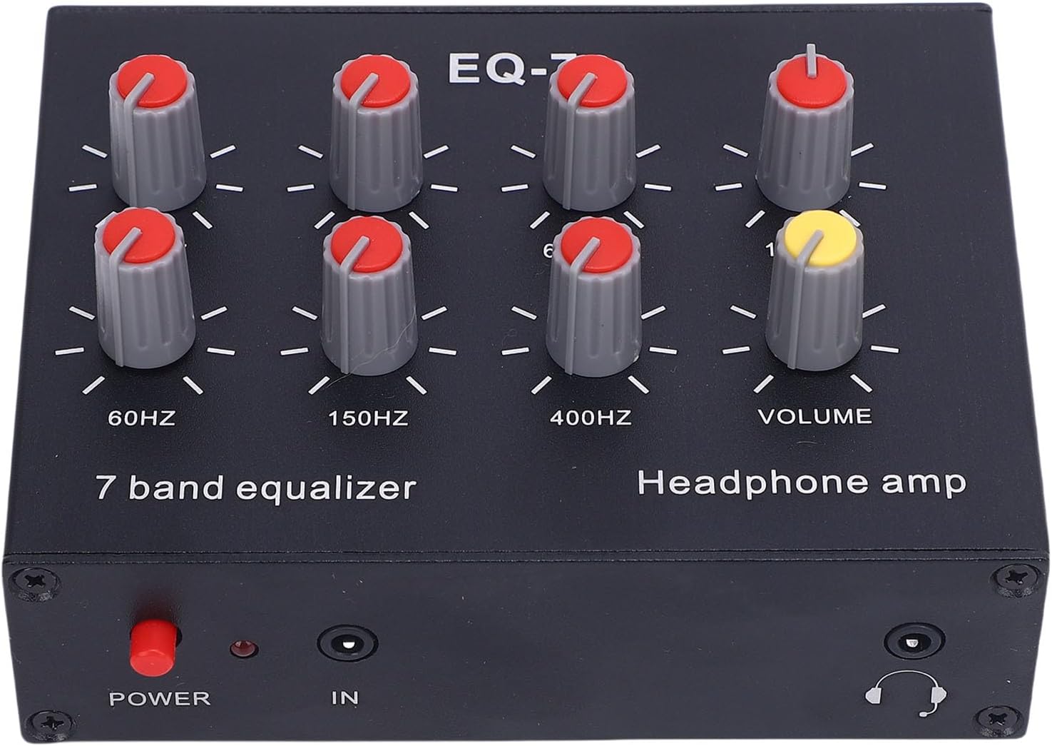 Generic 7 Band EQ Equalizer, 2 Channel Digital Sound Equalizer 12dB Hi Low Adjustment with 3.5mm Plug DC 5-12V for Recording, Streaming, Podcasting