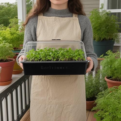 Miniatura 22 de Bandejas de inicio de semillas resistentes con cúpulas de humedad de 5 pulgadas de alto y células profundas de 2.75 pulgadas - Paquete de 3