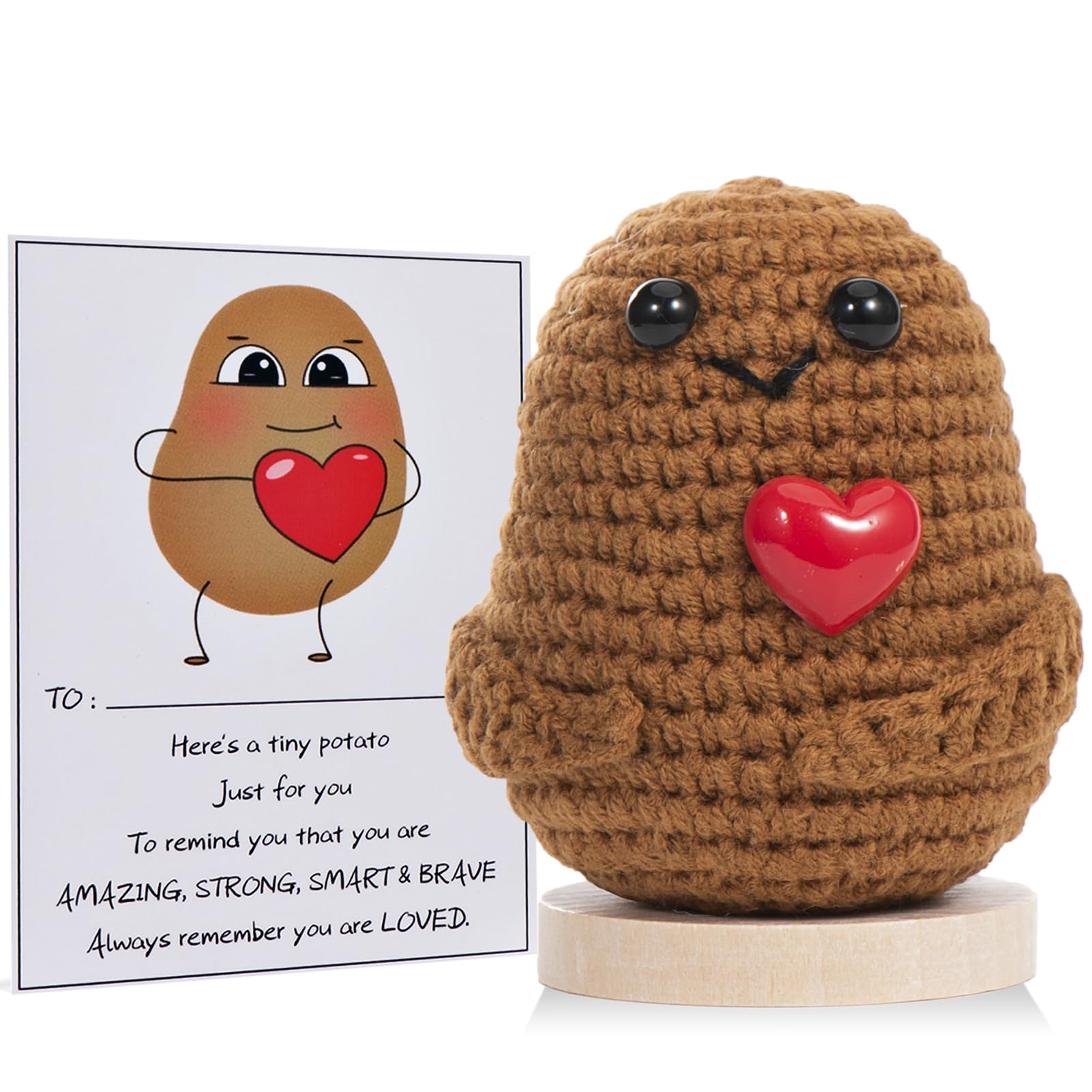 XBOCMY Pocket Hug Positive Potato, Gifts for Boyfriend, Funny Gift for Girlfriend, Motivational Gifts, Small Lucky Charm Best Friend, Small Hug Pocket Hug Potato Lucky Charm
