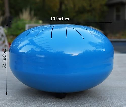 Miniatura 5 de Tambor de lengua de acero, 11 notas, 10 pulgadas, tambor de mano, tambor de chakra, percusión con bolsa de viaje acolchada y mazos (10 pulgadas,