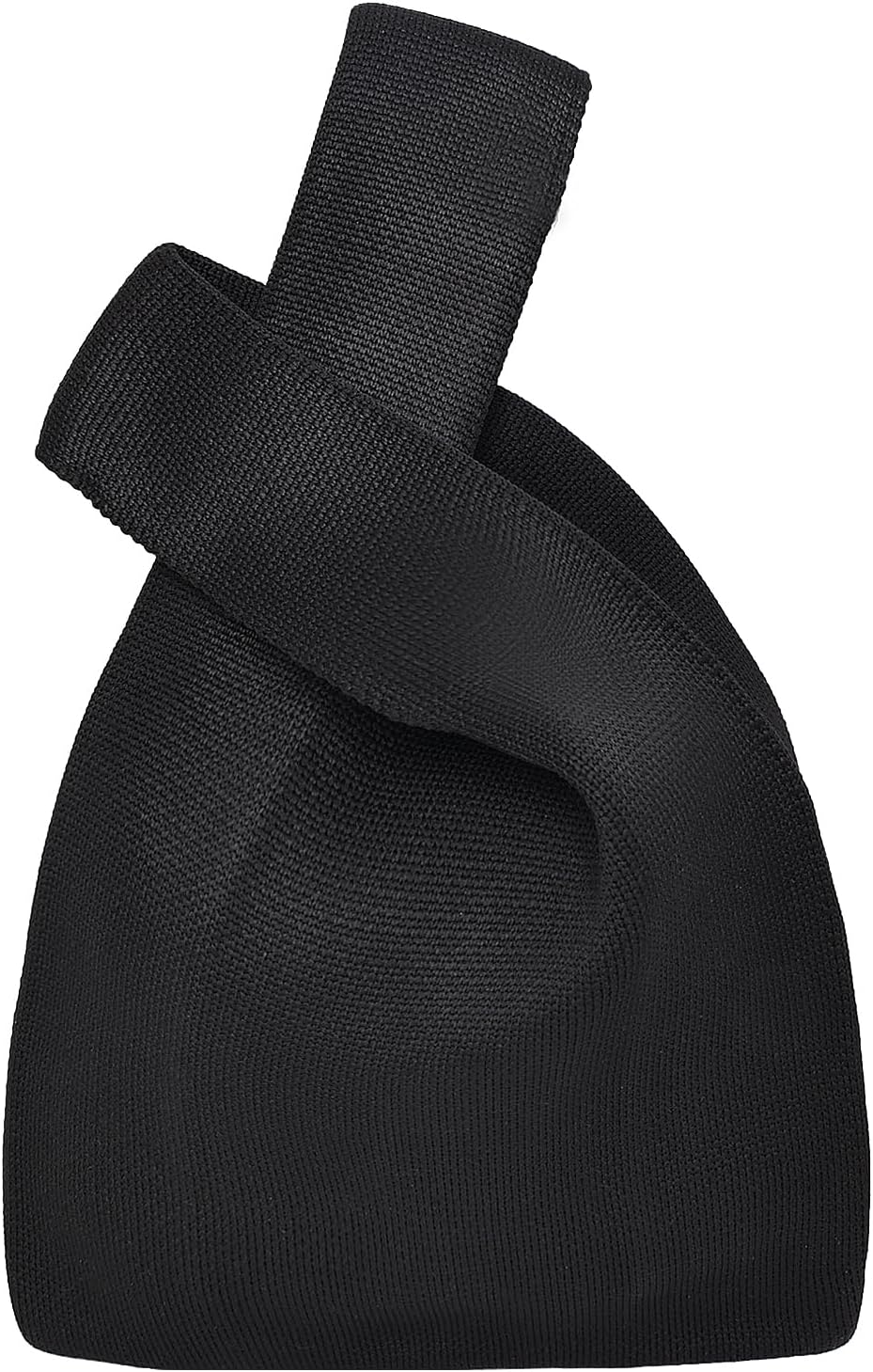 Small Crochet Knit Tote Wrist Bag, Portable Knot Sleeve Handle Bag Cute Wristlet Pouch Purse for Women