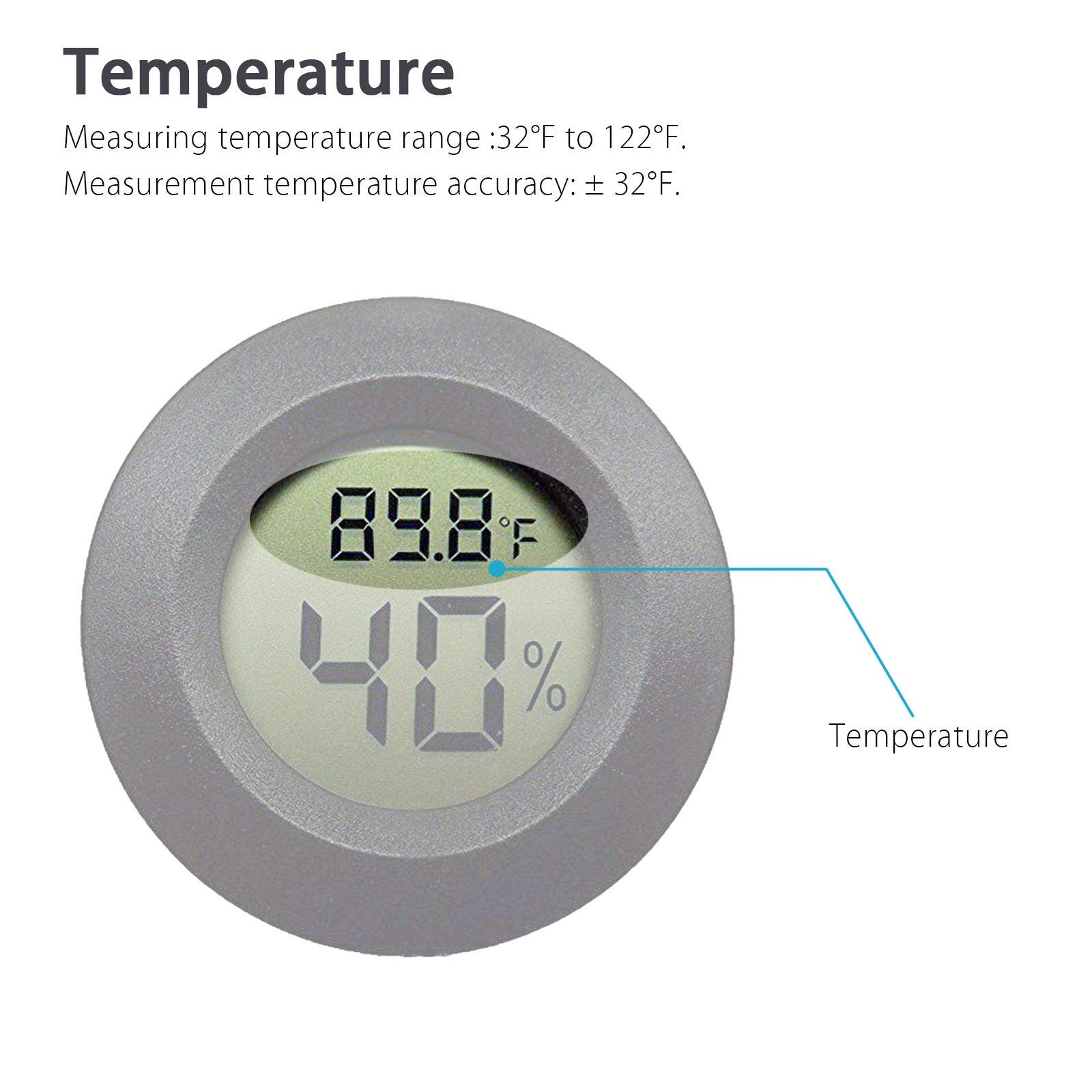 EEEkit 6-Pack Thermometer Hygrometer, Humidity Temperature Meter Gauge with LCD Monitor for Home Greenhouse Basement - 3