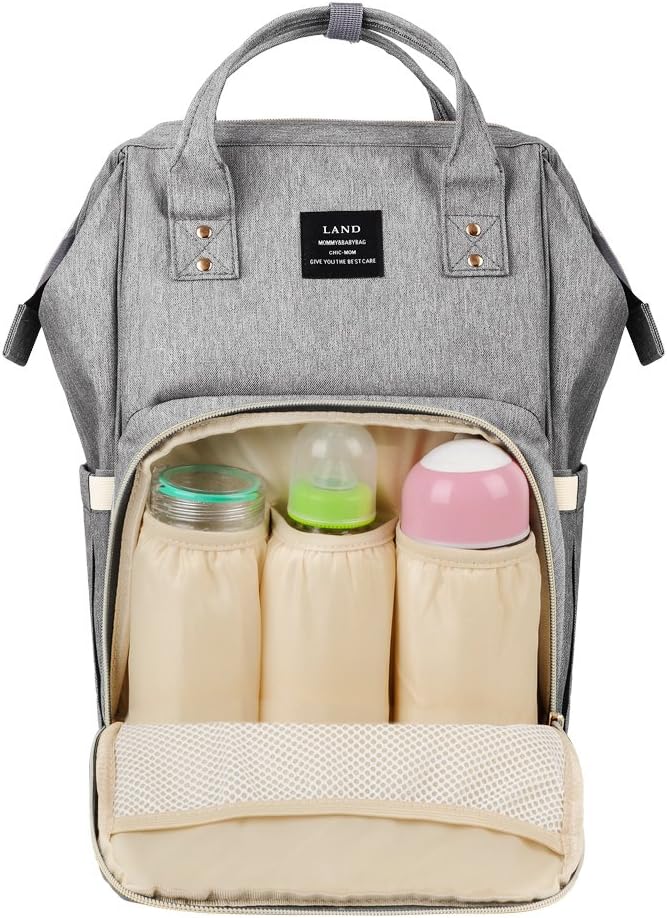 Baby Diaper Bag Backpack Multi-Function Nappy Changing Bag for Baby Care - VICIVIYA Nursing Large Capacity Lightweight Waterproof Travel Backpack-Grey