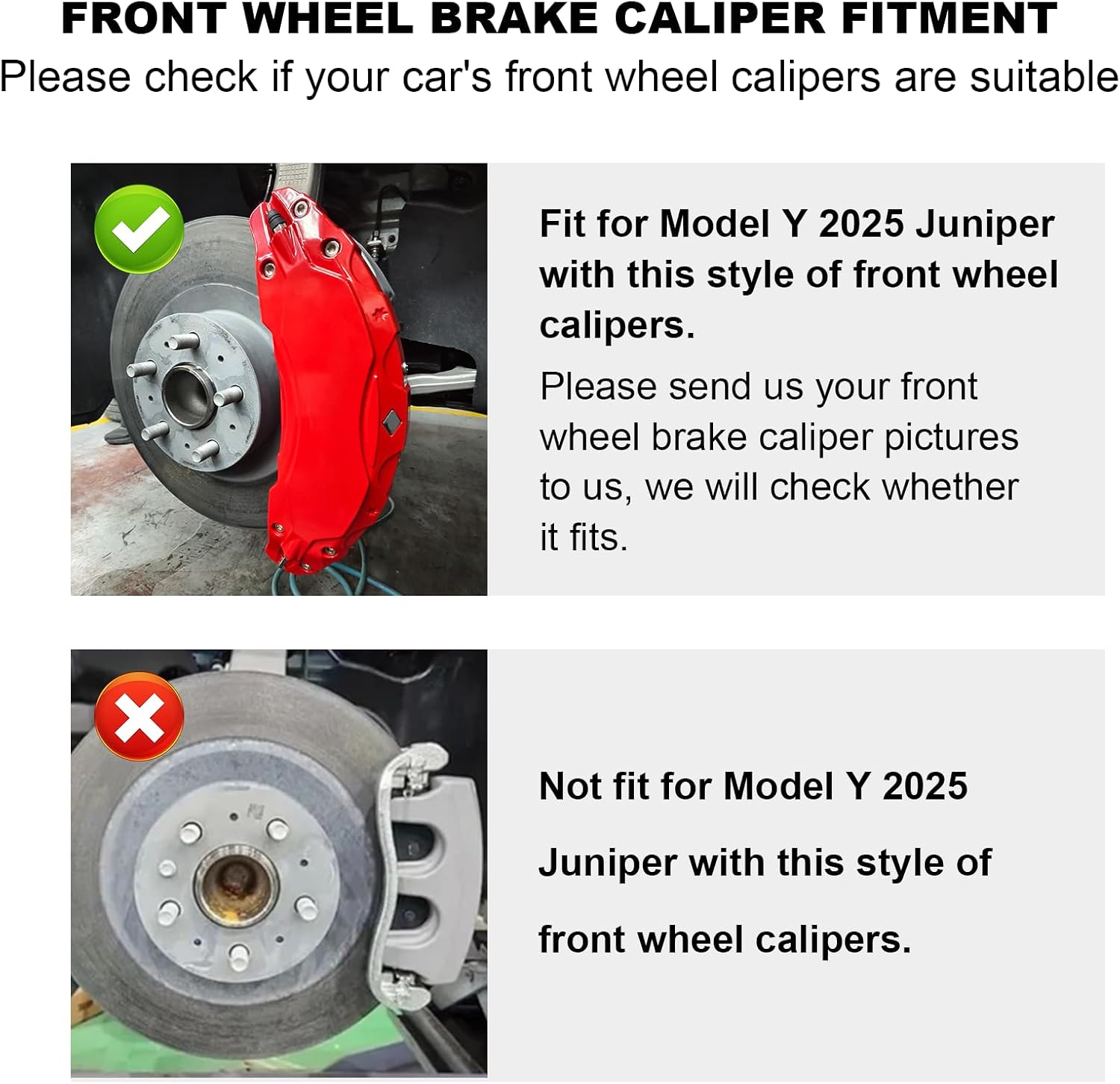 Brake Caliper Covers Compatible With Tesla Model Y Juniper 2025 2026 Accessories,19 20 Inch Wheel Front Rear Brake Caliper Covers (Not For The Model Y 2019-2024)