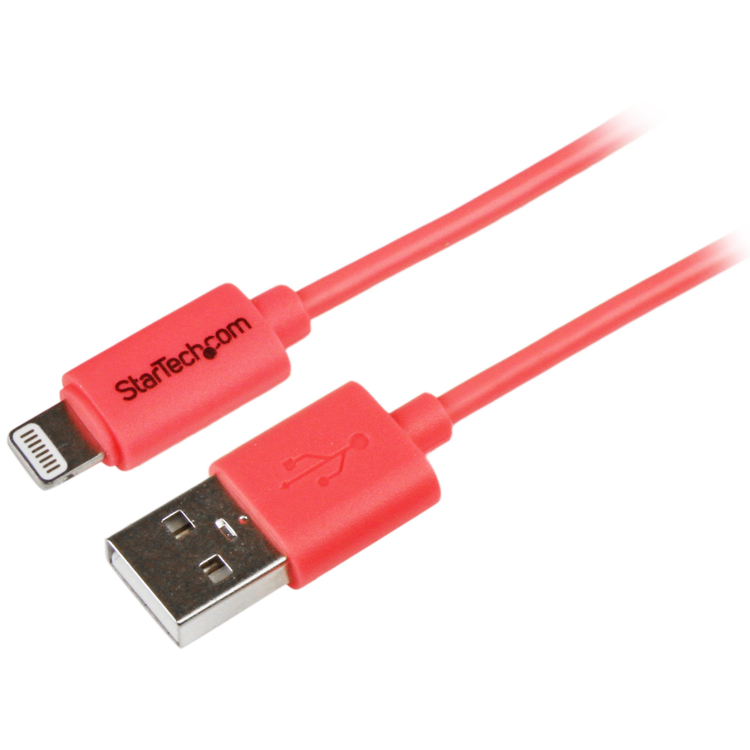 StarTech.com USBLT1MPK - Cable con Conector Lightning a USB para Apple iPhone/iPod/iPad (1 Metro) Rosa
