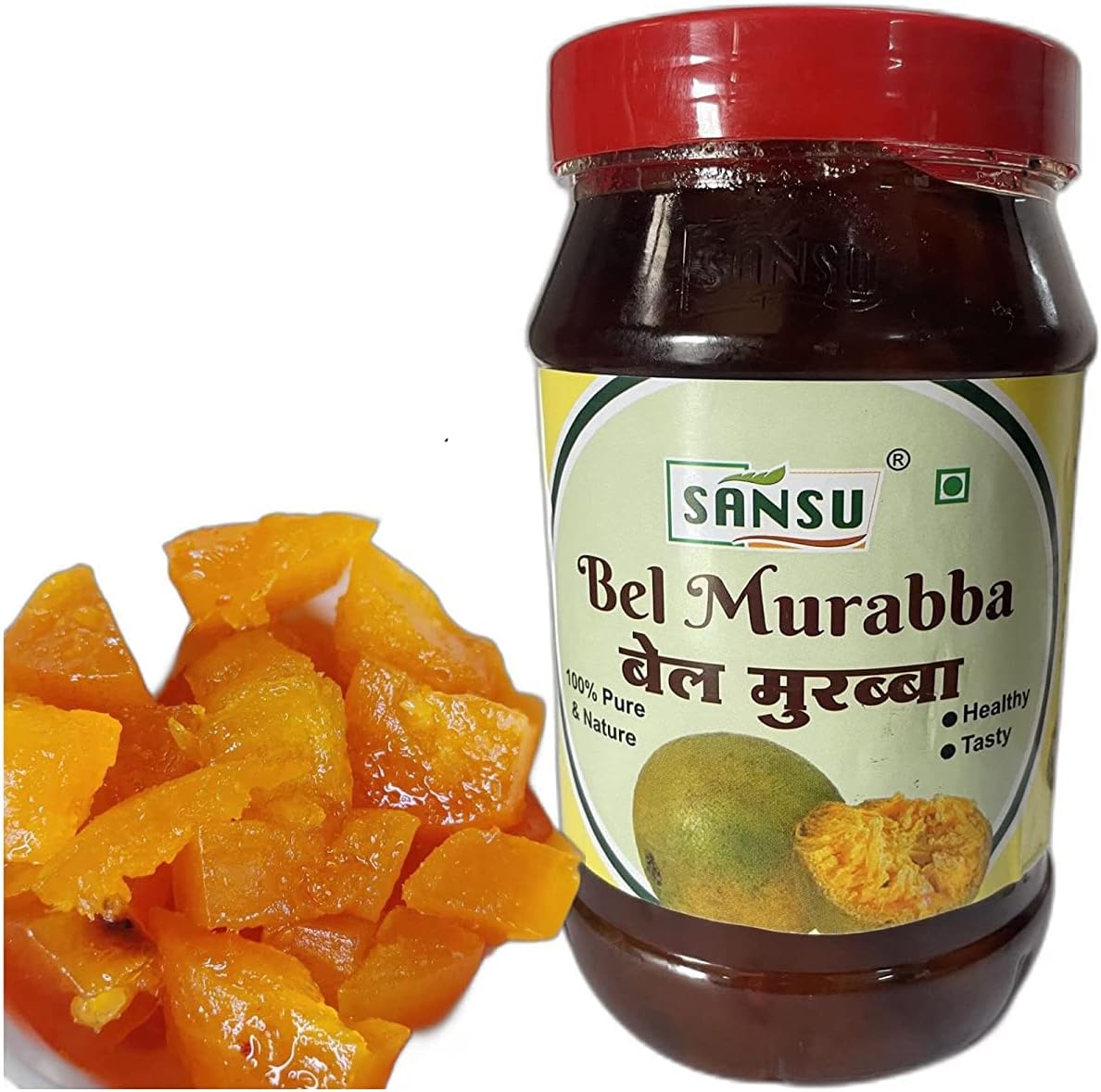 SANSU Homemade Organic Bel Murabba, Bail Fruit Ka Murabba, Sweet Belgiri Murabba (1KG)