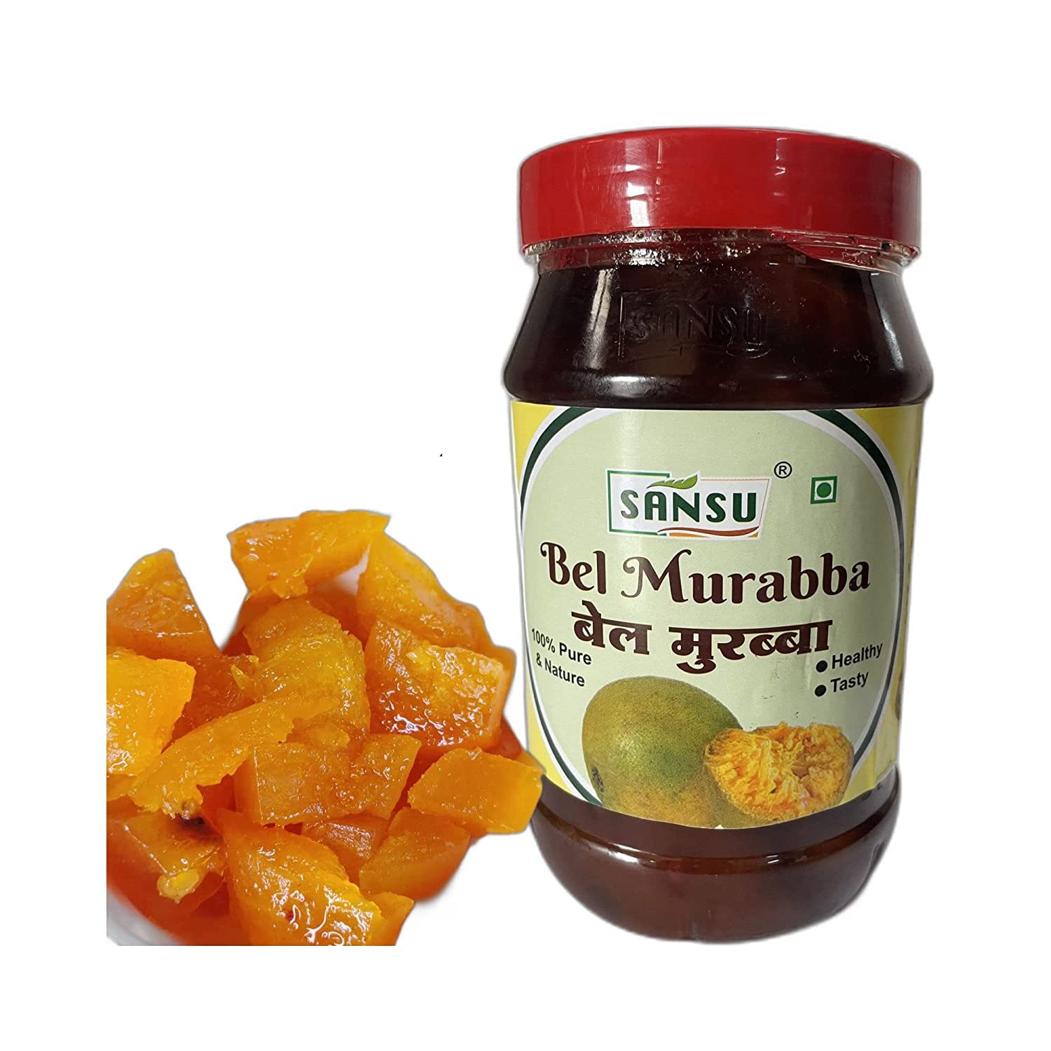 SANSU Homemade Organic Bel Murabba, Bail Fruit Ka Murabba, Sweet Belgiri Murabba (1KG)