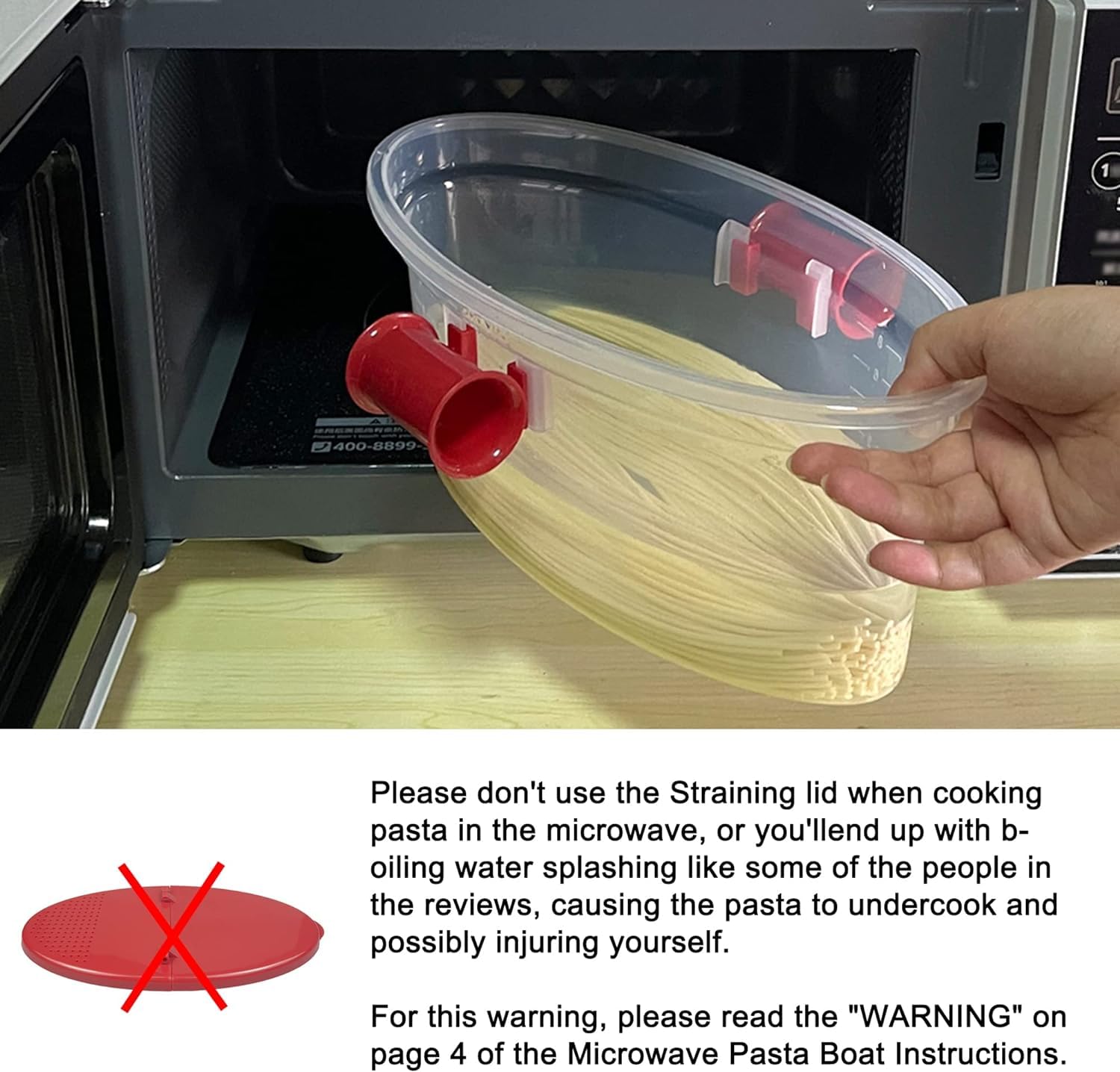 Microwave Pasta Cooker With Strainer Heat Resistant Pasta - View #5