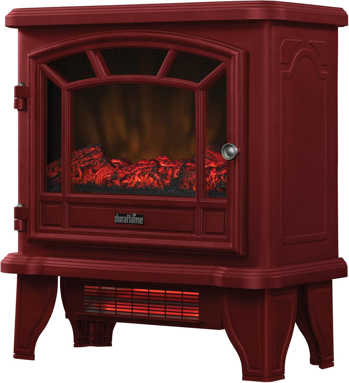 Duraflame Infrared Quartz Electric Fireplace Stove Heater in Cinnamon - Heats 1000 Sq Ft, Realistic Flames, Remote Control