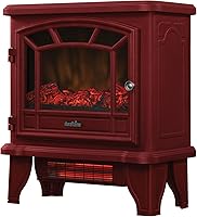 Duraflame Infrared Quartz Electric Fireplace Stove Heater in Cinnamon - Heats 1000 Sq Ft, Realistic Flames, Remote Control