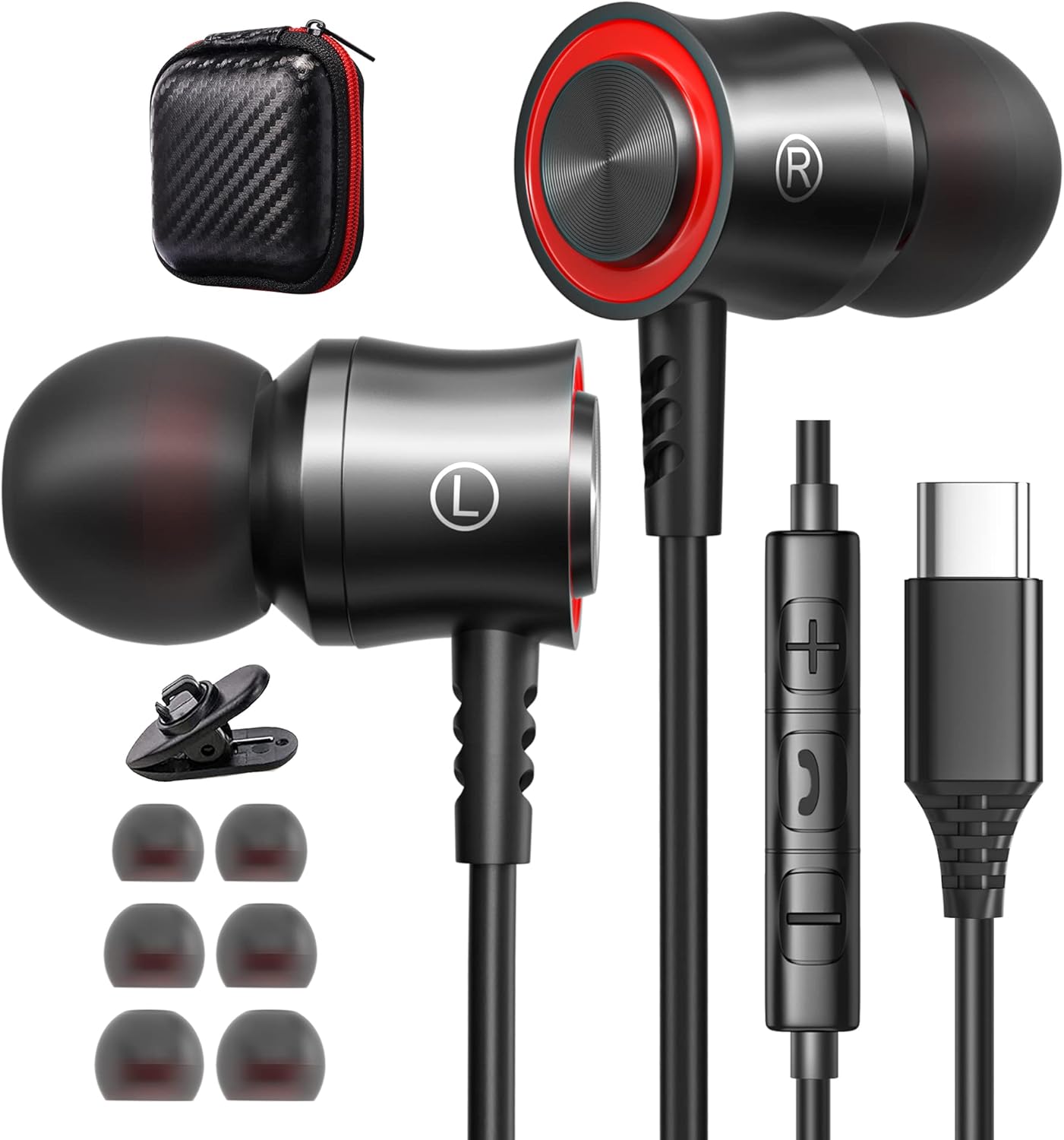 USB C Headphones for iPhone 15 Samsung Galaxy S23 S22 S21