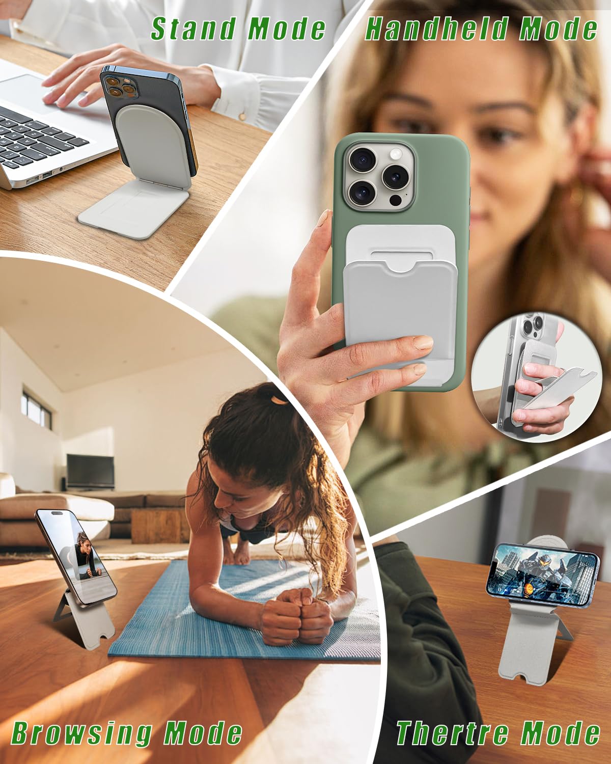 Magnetischer Handy-Ständer Aus Leder – Klappbar, Ultraflach | Für IPhone 12-16 & Andere Smartphones (mit Metallring)