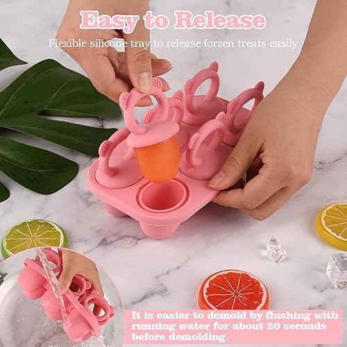 Miniatura 4 de Moukiween Moldes de paletas para niños pequeños, recipientes de almacenamiento de alimentos para bebés, adecuados para puré de frutas frescas