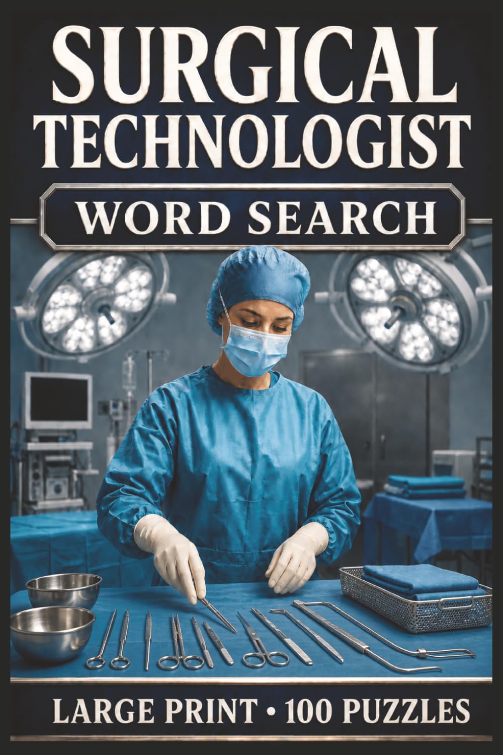 Surgical Technologist Word Search: Large Print Book with 100 Puzzles on Surgical Instruments, Operating Room, Scrub Tech, and Laparoscopic Instruments