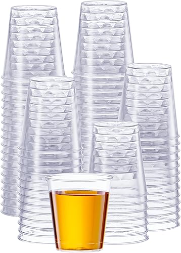 Comfy Package Vasos desechables de plástico duro transparente de 1 onza 500 unidades
