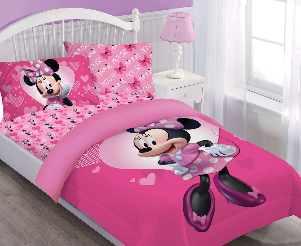 Disney Minnie Happy Helper Twin Comforter Set w/Fitted Sheet