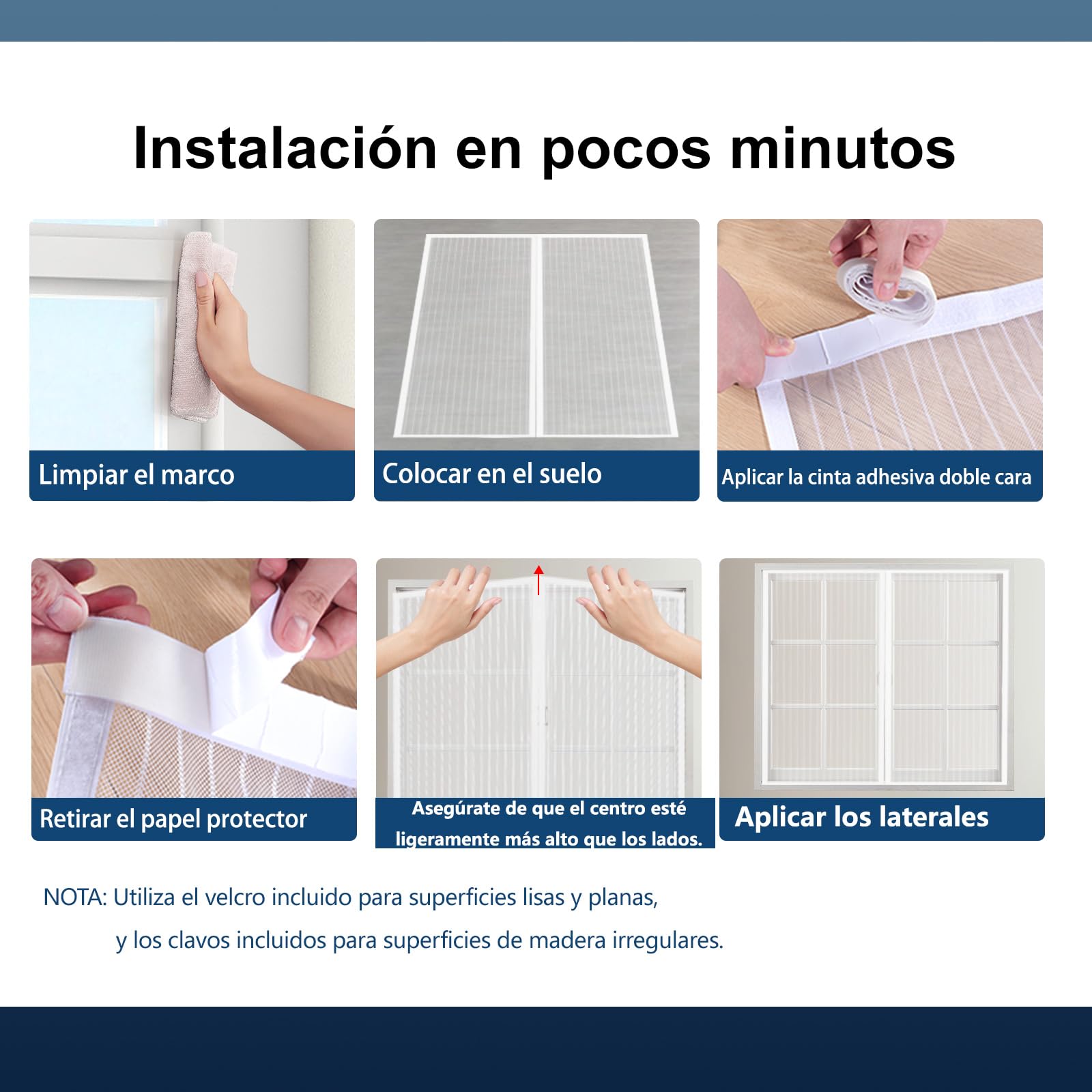 Versión Actualizada Mosquitera Puerta Magnética 160x220 cm, Varios Tallas, Blanco Cortina Mosquitera Puerta Exterior, Se Cierra Automáticamente, Fácil Instalación sin Taladrar — view 6