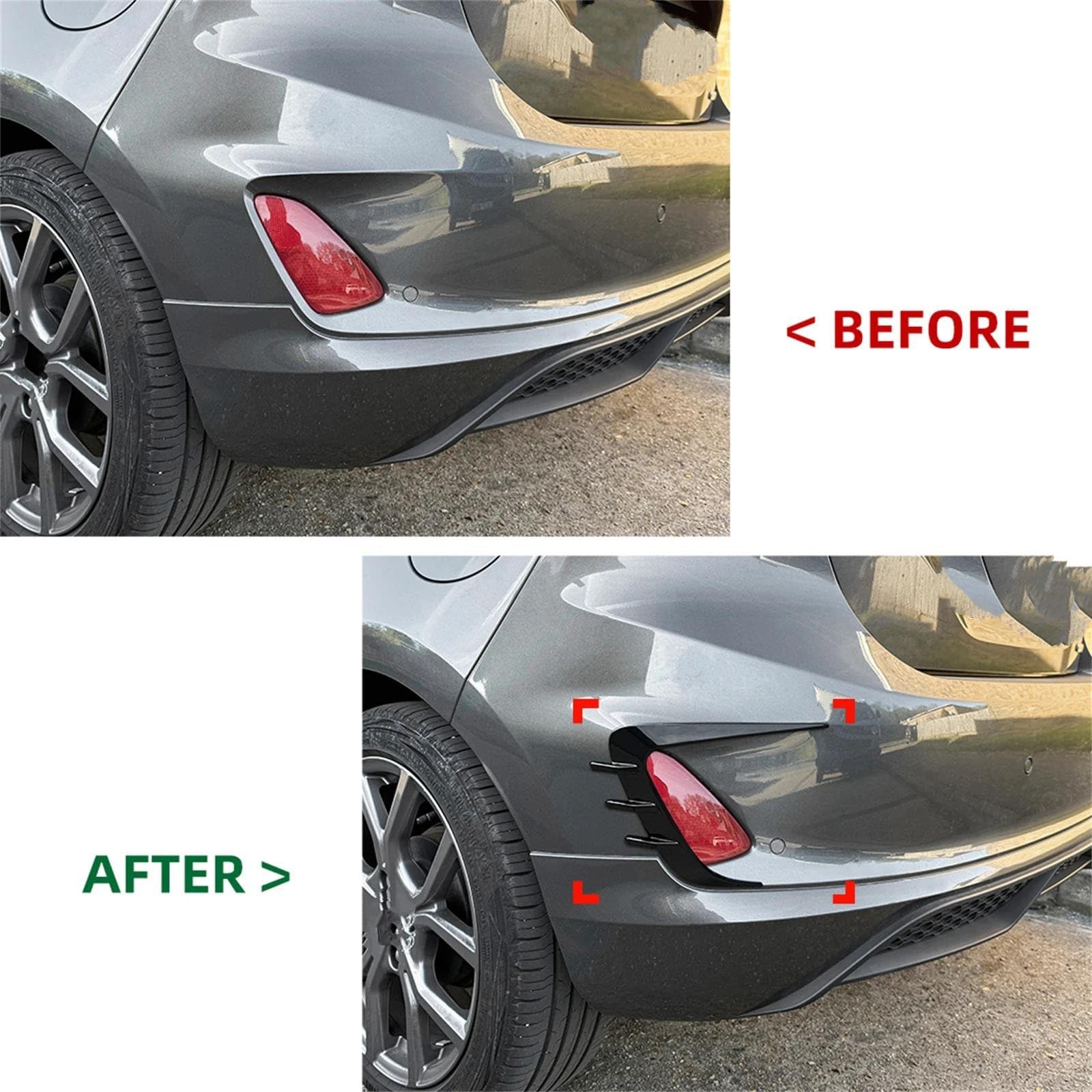 2 Spoiler Laterali Per Paraurti Posteriore Per Ford Per Fiesta MK8 MK8.5 Per ST-Line 2018-2024(Gloss Black)
