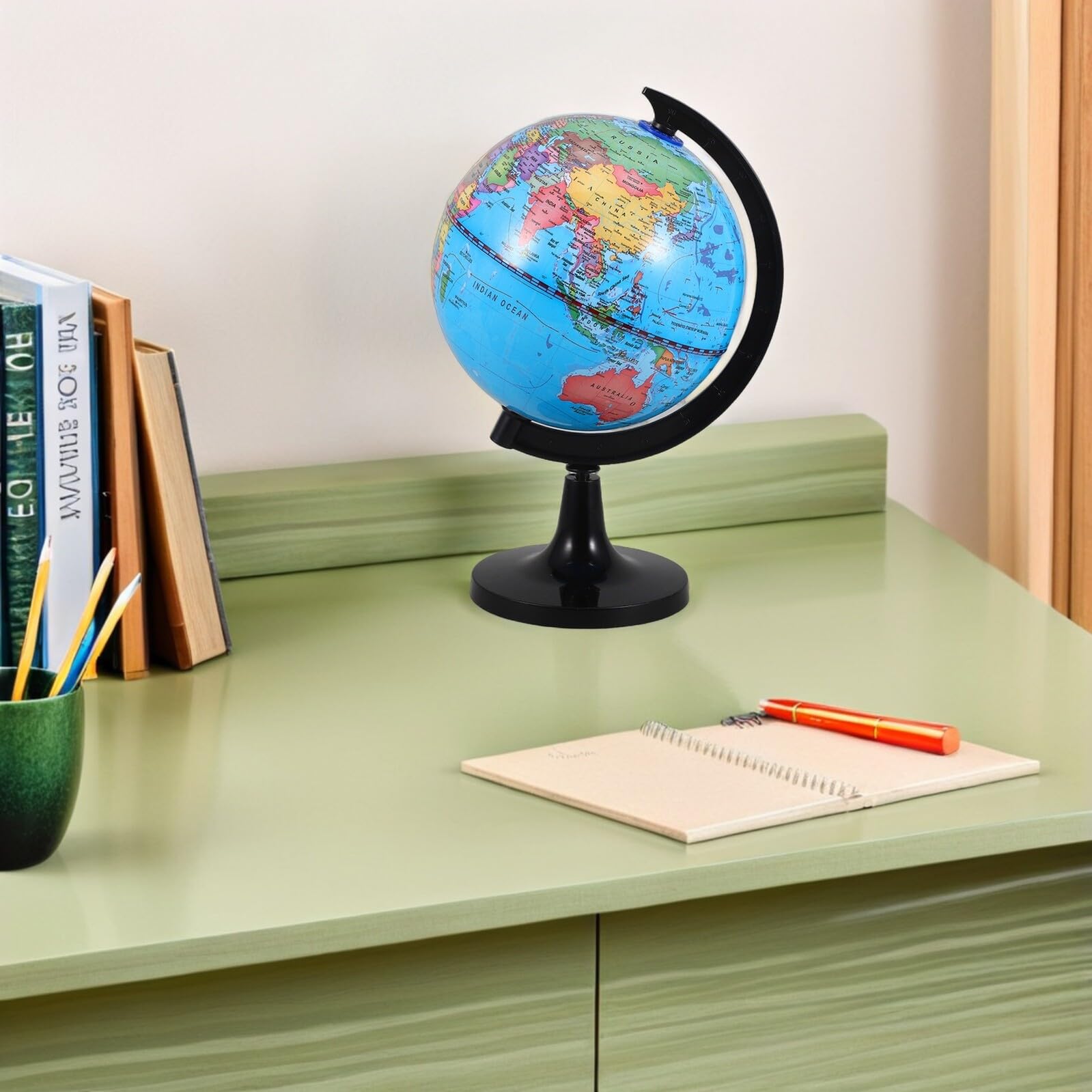 Sewroro Globo Terráqueo Montessori Aula Globo Giratorio Aprendizaje Infantil Decoración Accesorios de Oficina