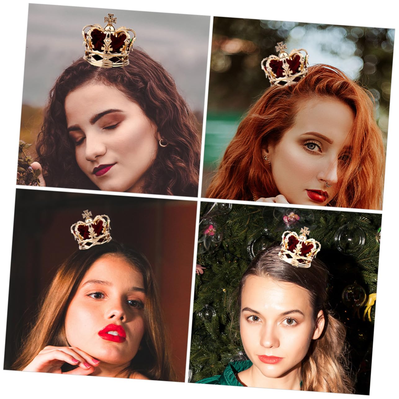Healeved 2 Stück Mädchen Haarklammern Kronenform Rote Haarschmuck Clips für Halloween Party Cosplay und Festliche Anlässe Langlebig und Komfortabel Geeignet