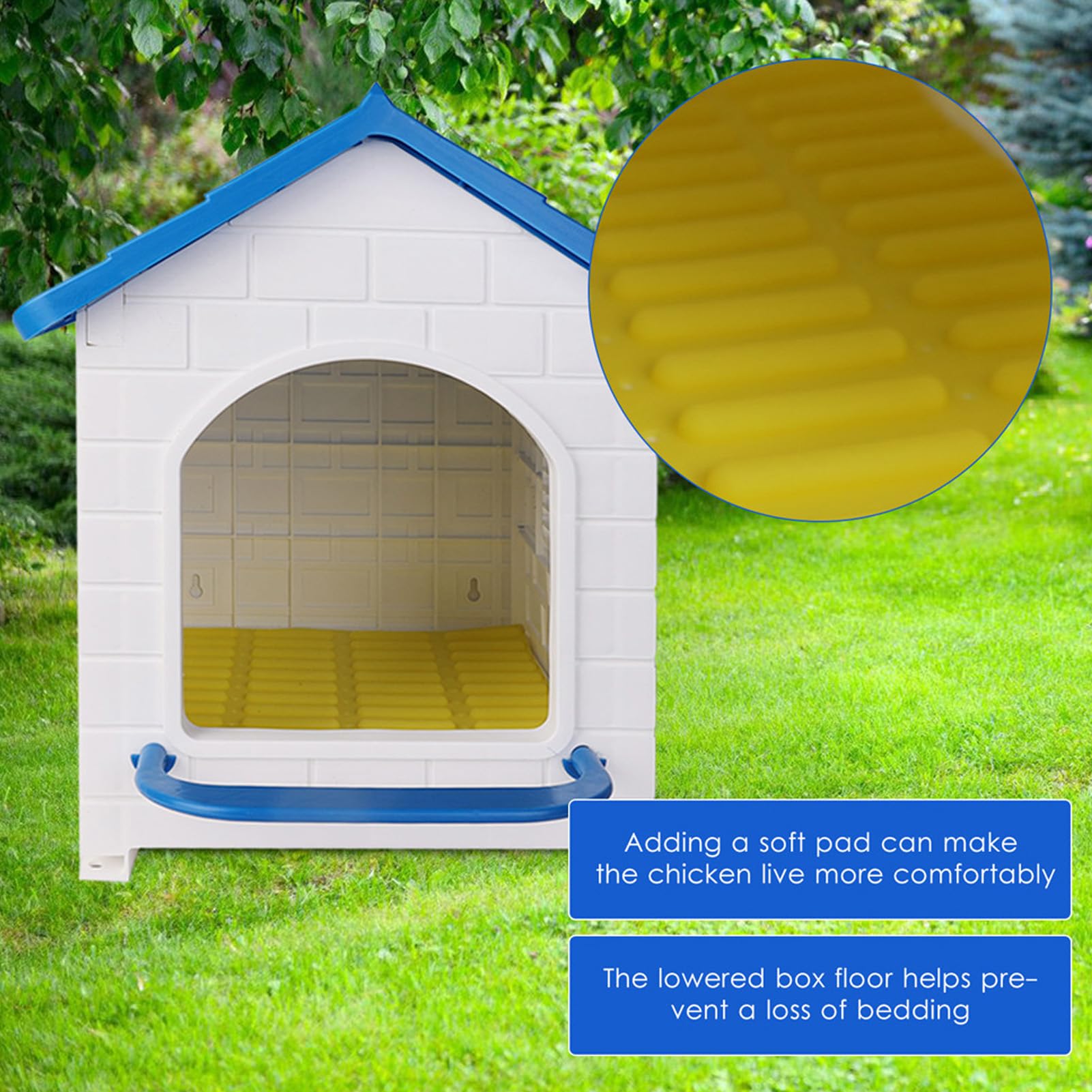 Cajas Nido para Gallinas, Compartimento único para Poner Huevos, con Percha, Fácil Montaje, 17,32 X 14,37 X 15,75 Pulgadas, Plástico a Prueba de Putrefacción, para Gallinas, Patos, Aves de