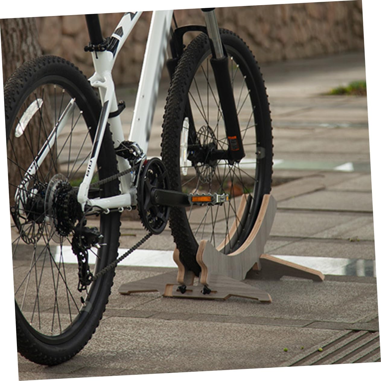 Detachable Bike Rack Bike Parking Holder Wooden Bike Display Stand Multi-Function Stand for Maintenance No Tools Required 1pc