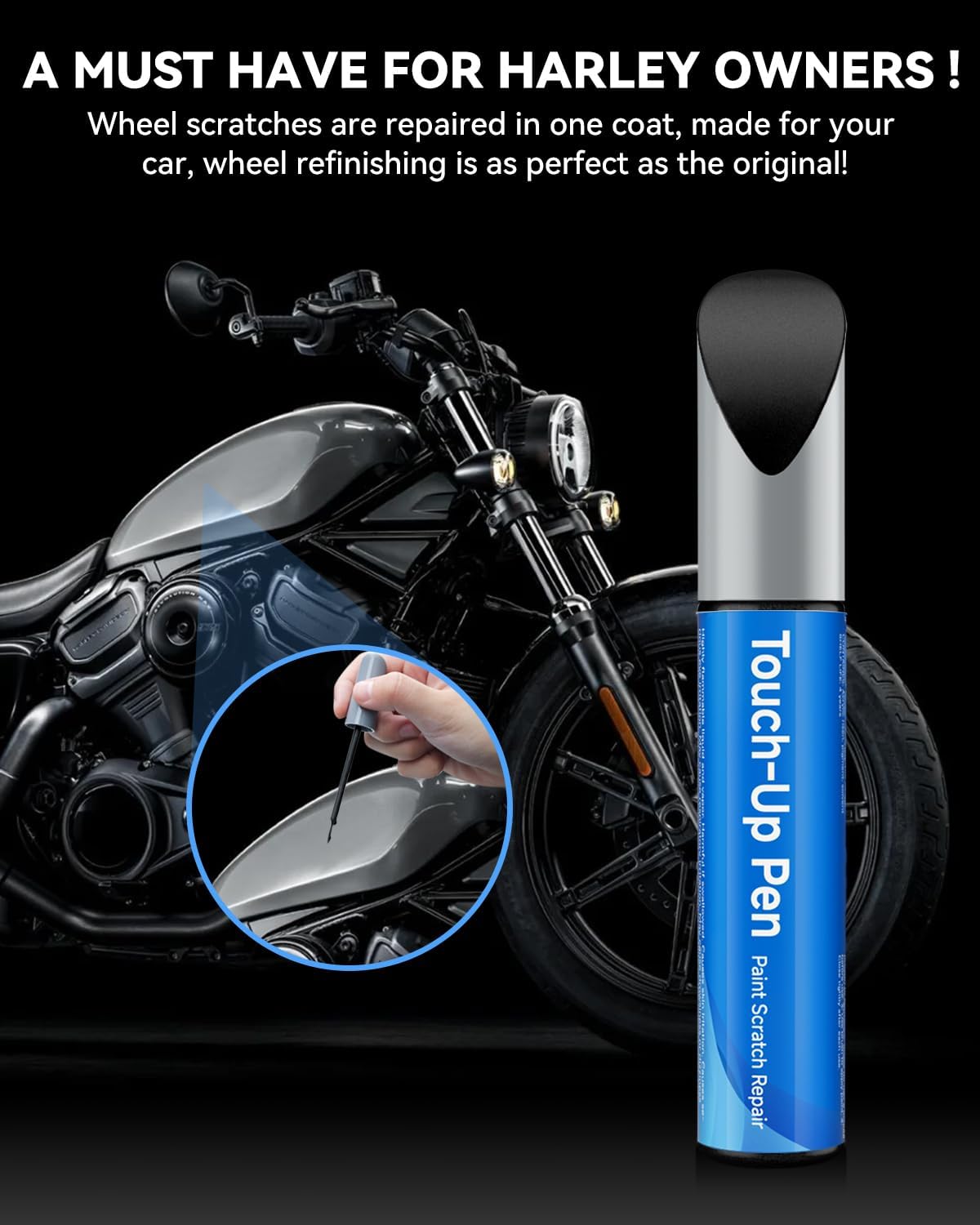 DH/S27220 Liquid Black/Vivid Black Touch Up Paint Compatible with Harley-Davidson Exact Match Touch Up Paint Car Scratch Repair